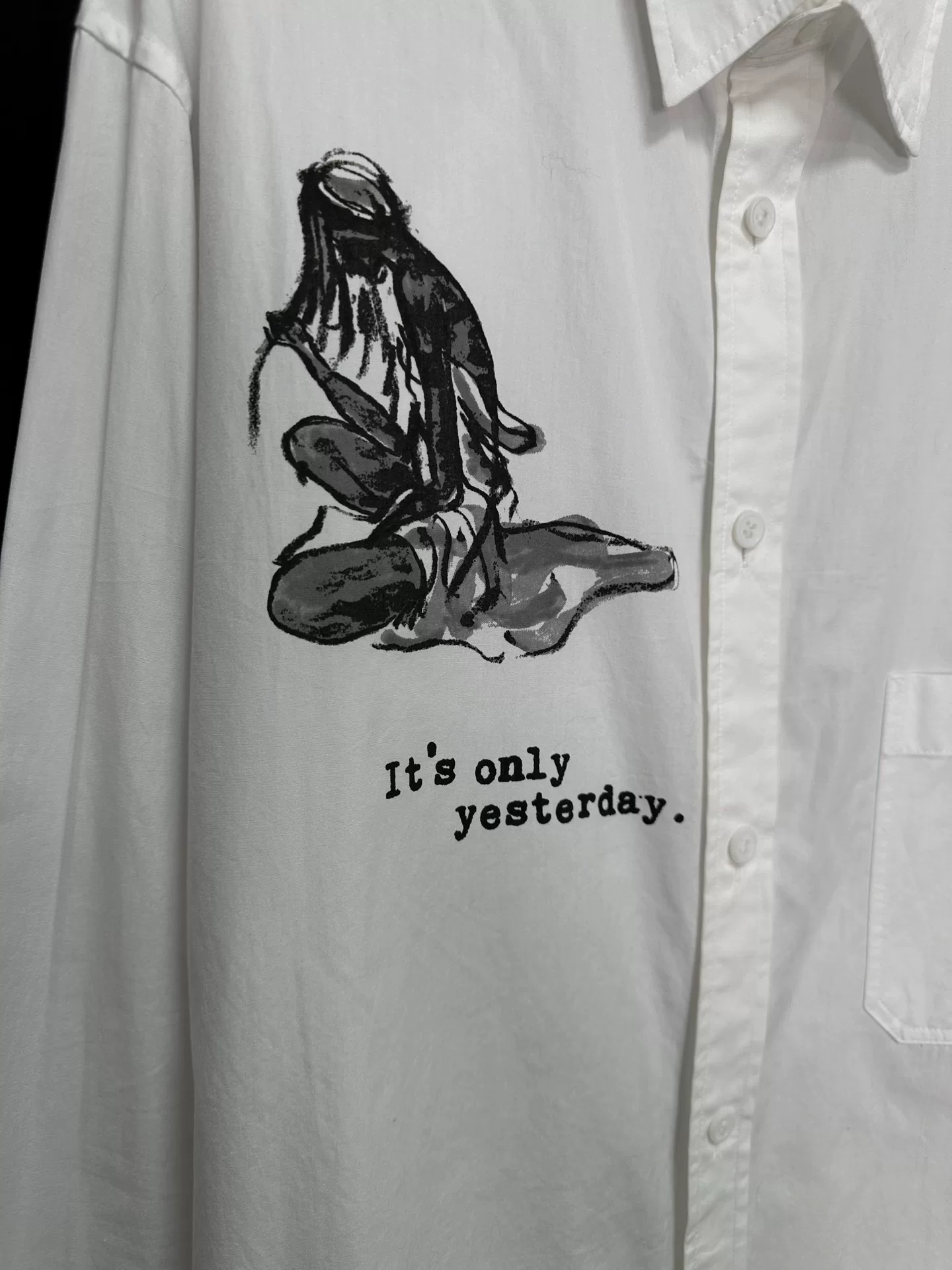 Yohji Yamamoto 19SS Hand-Drawn Portrait Shirt — back