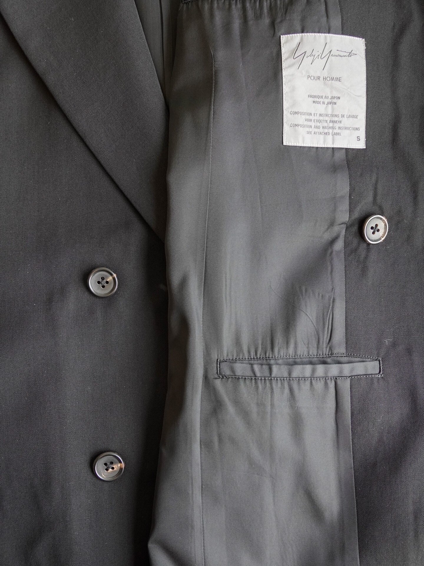 Yohji Yamamoto 1995AW Double-Breasted Jacket — label