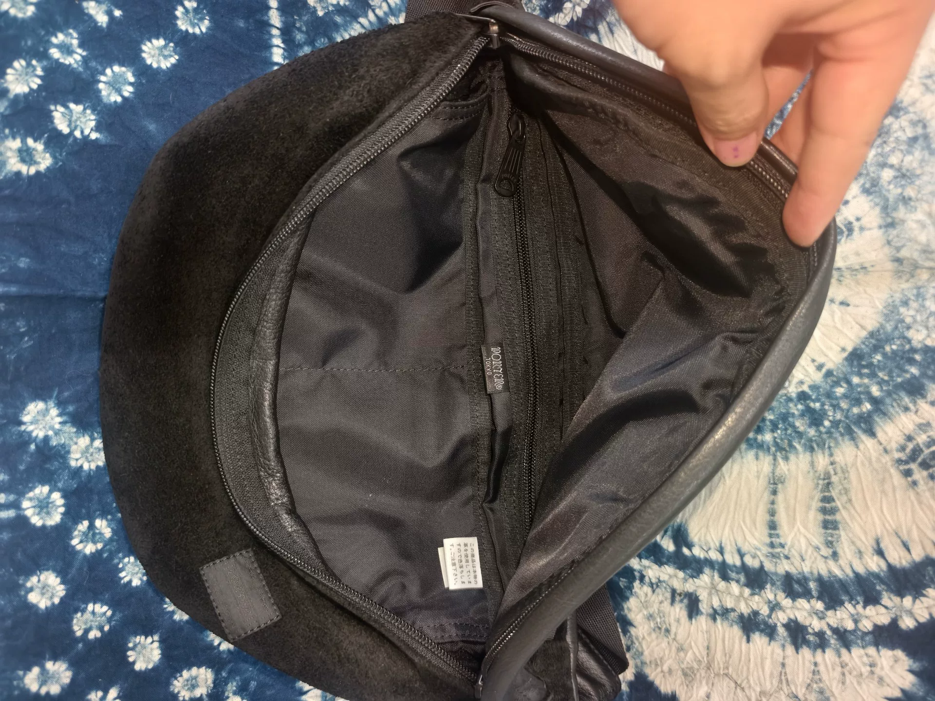 Porter Both Black Suede Waist Bag — back