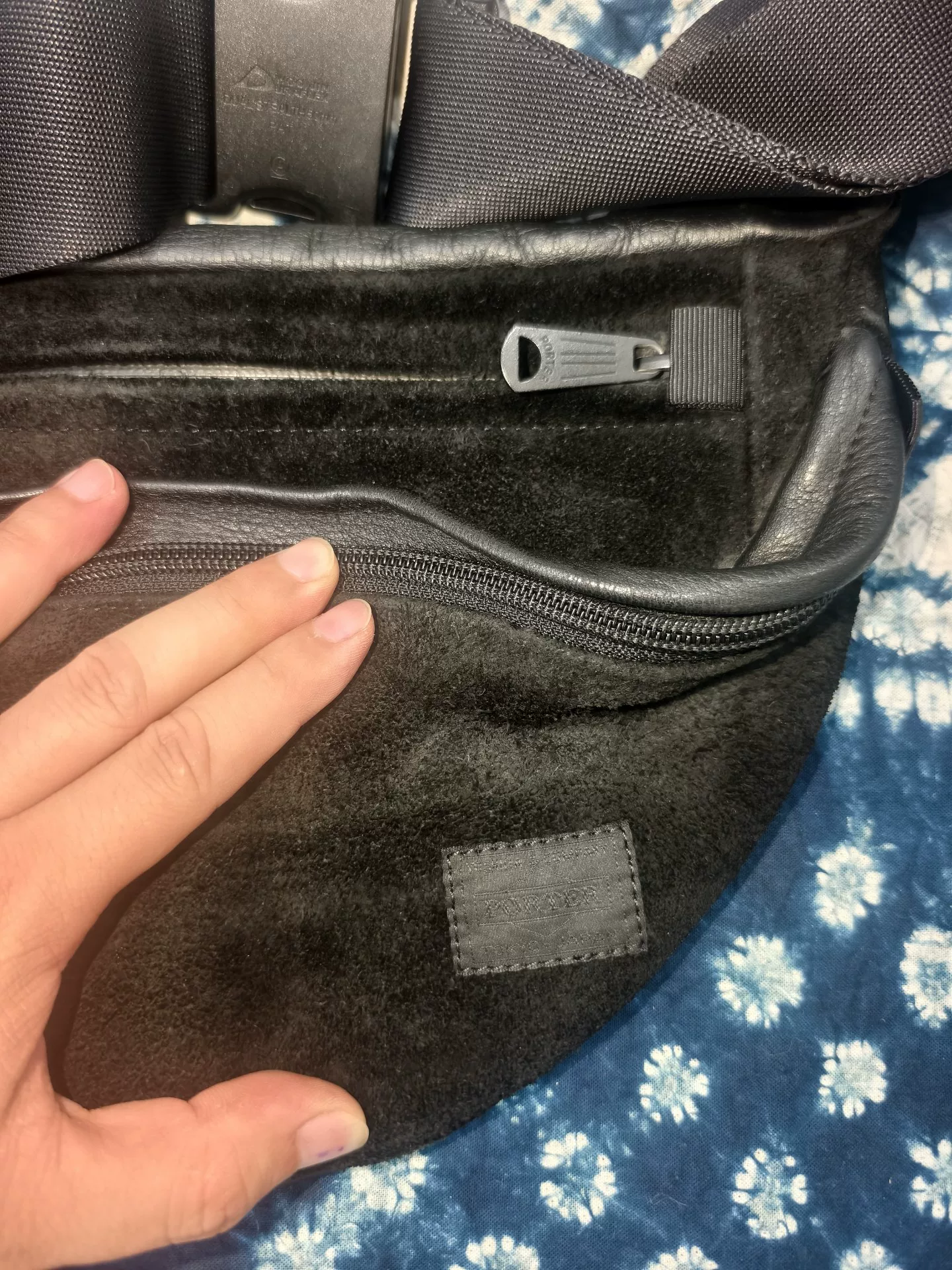 Porter Both Black Suede Waist Bag — front