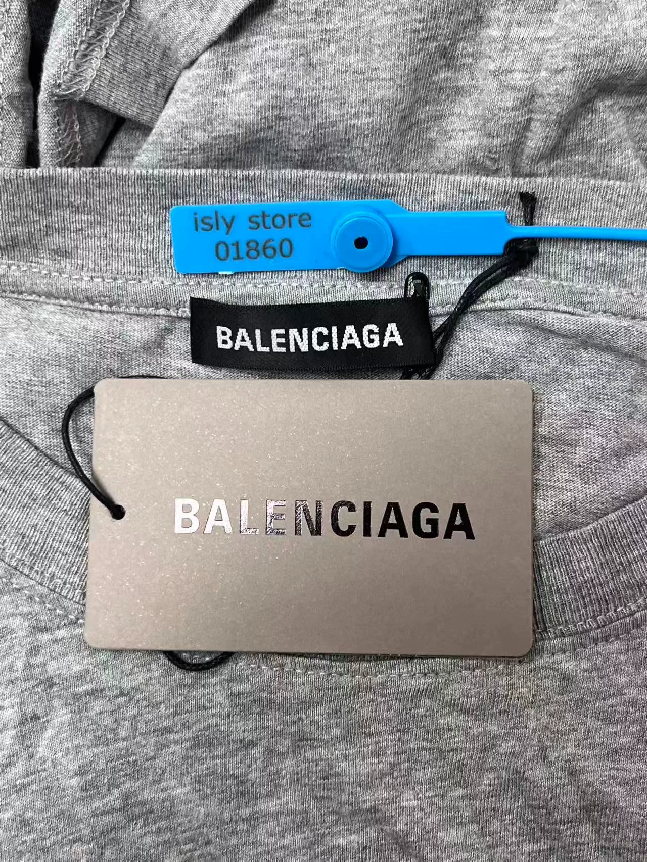 Balenciaga Small Logo Loose Short-Sleeve T-Shirt — label