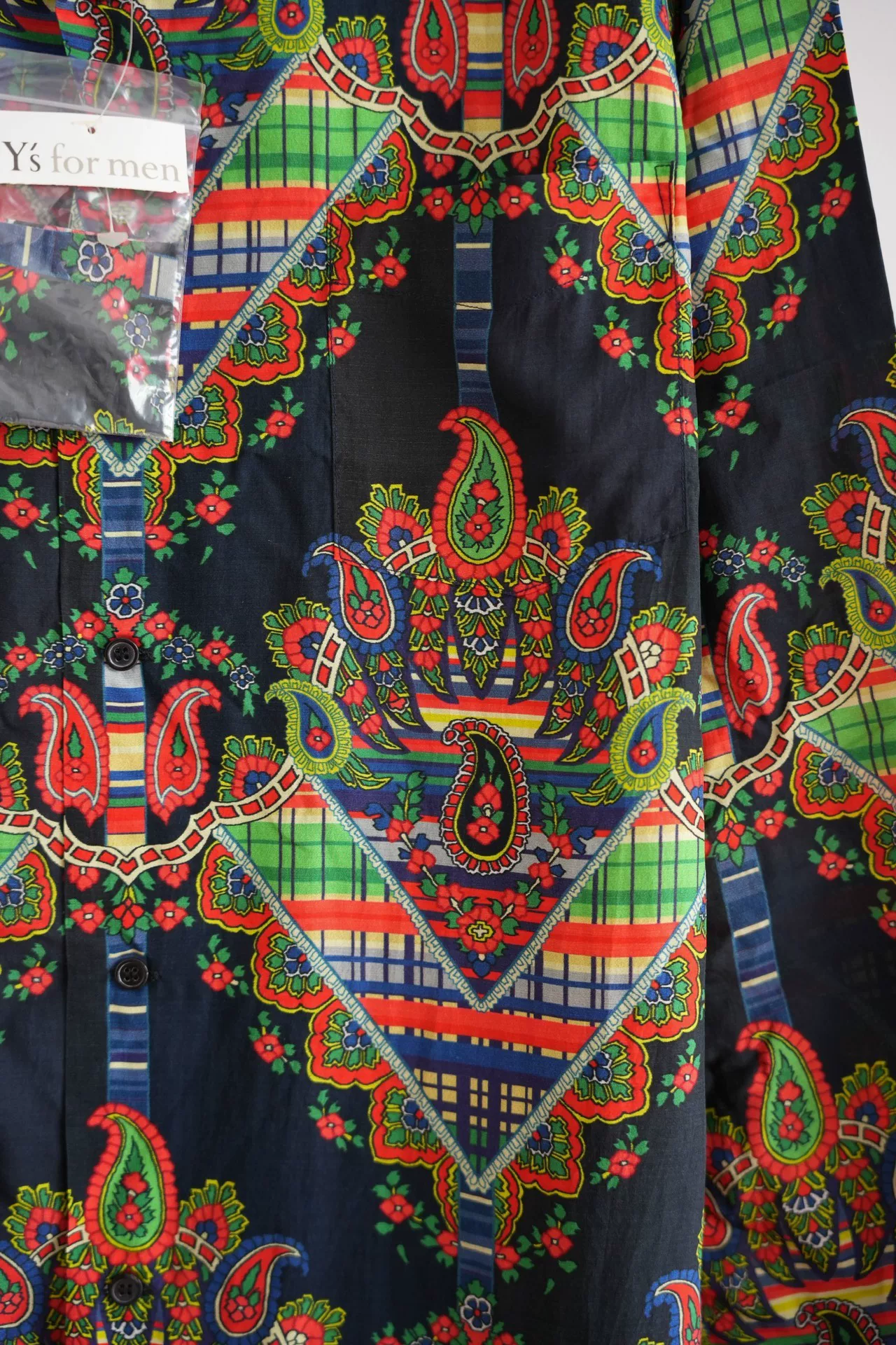 Yohji Yamamoto 04ss Paisley Silk Shirt — label