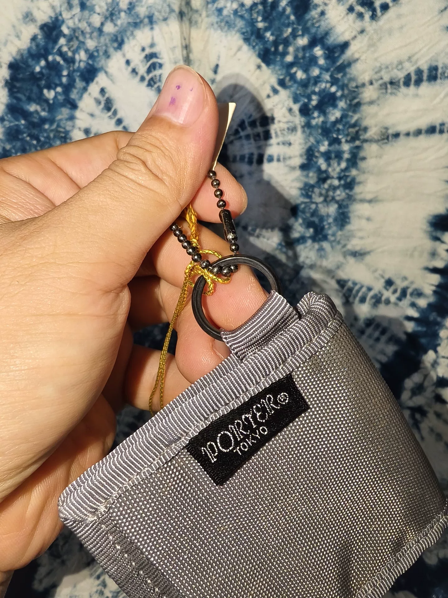 Porter Tokyo Gray Coin Ring Bag — front
