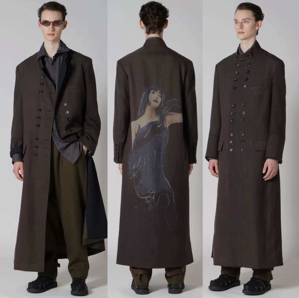 Yohji Yamamoto Double-Breasted Wool Coat — front
