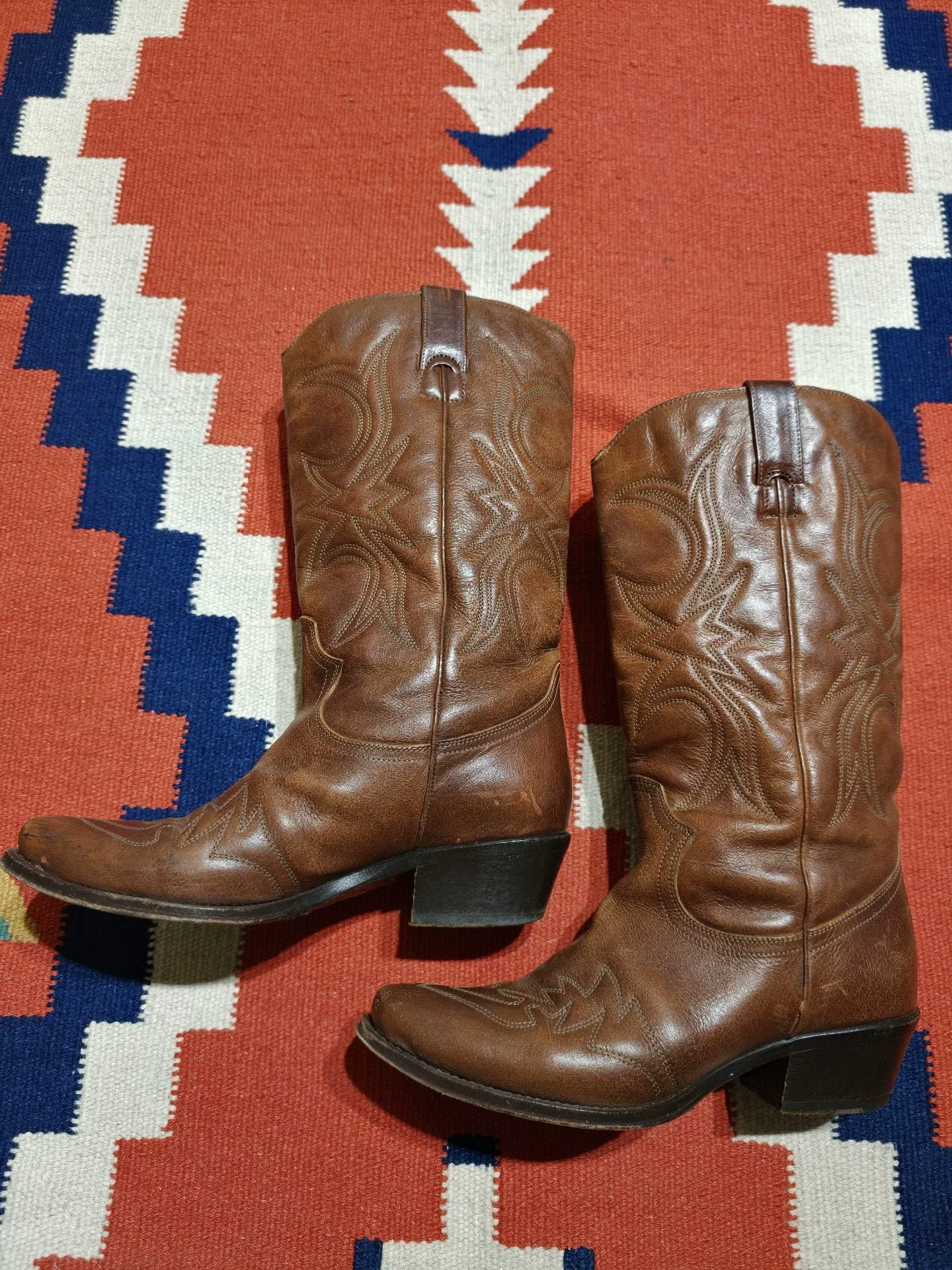 Ralph Lauren Purple Label Carved Leather Western Boots