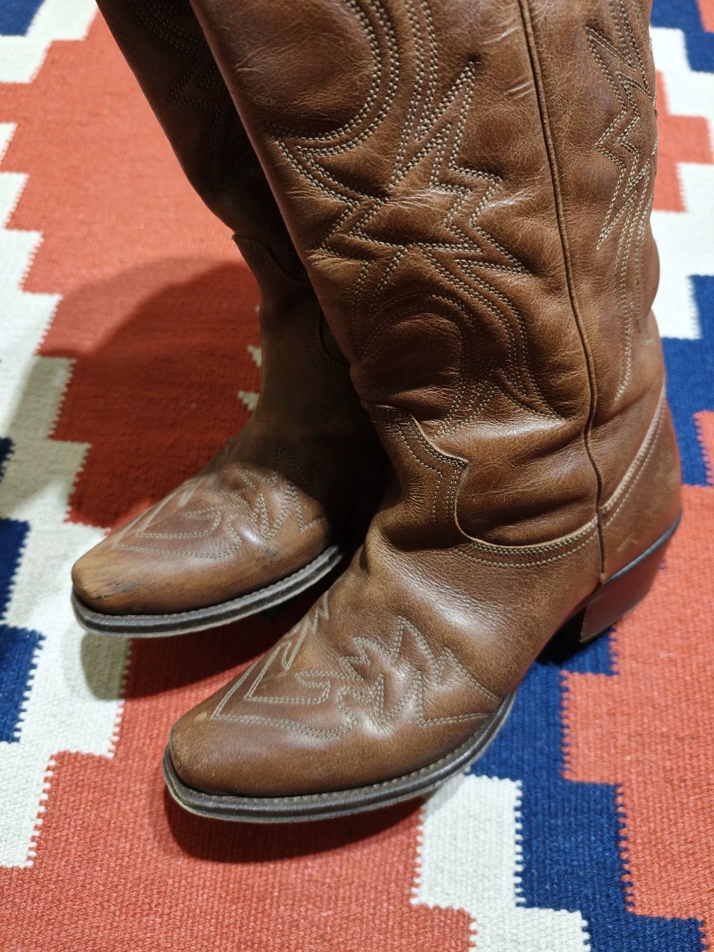 Ralph Lauren Purple Label Carved Leather Western Boots — back