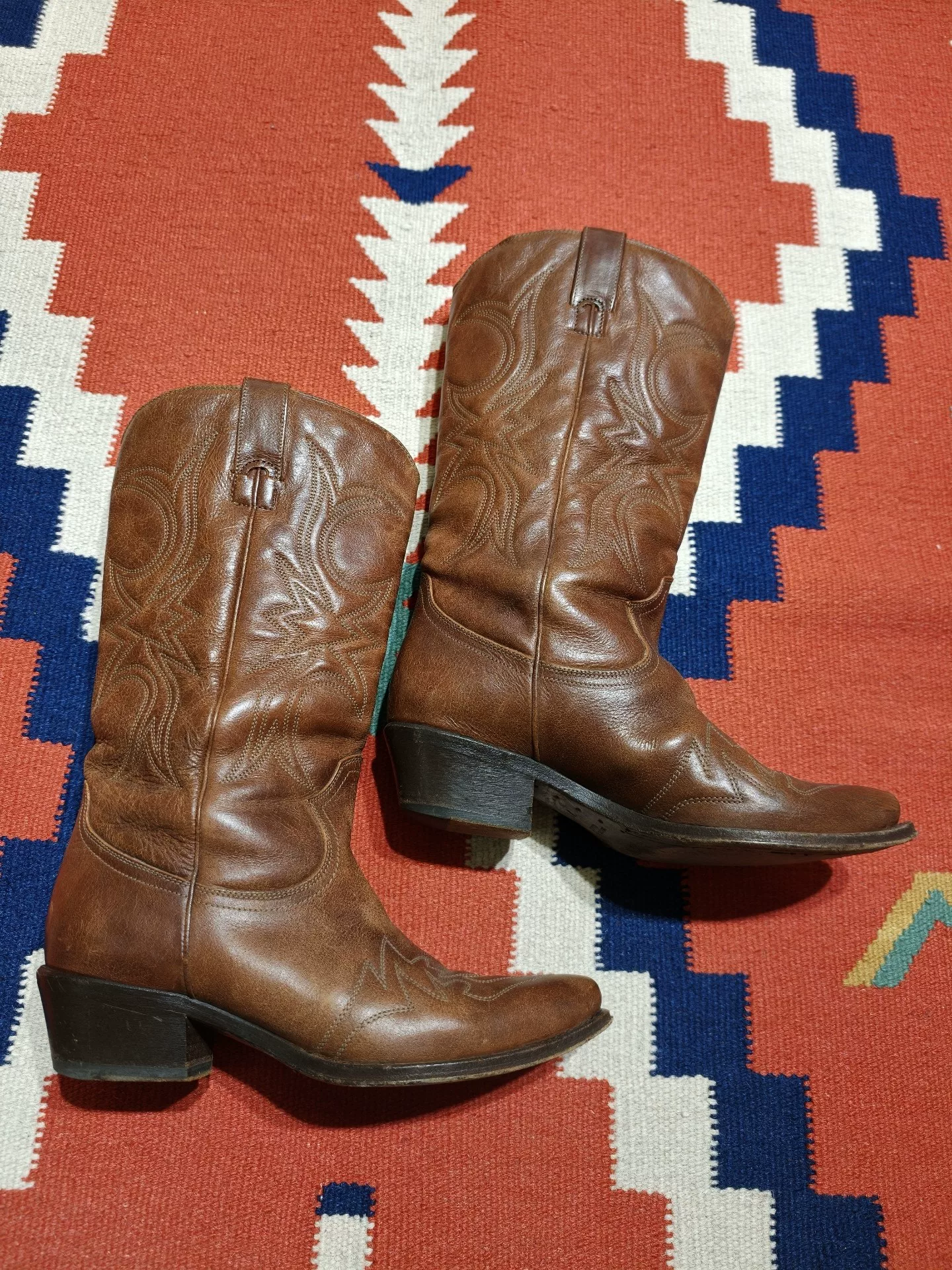 Ralph Lauren Purple Label Carved Leather Western Boots — front