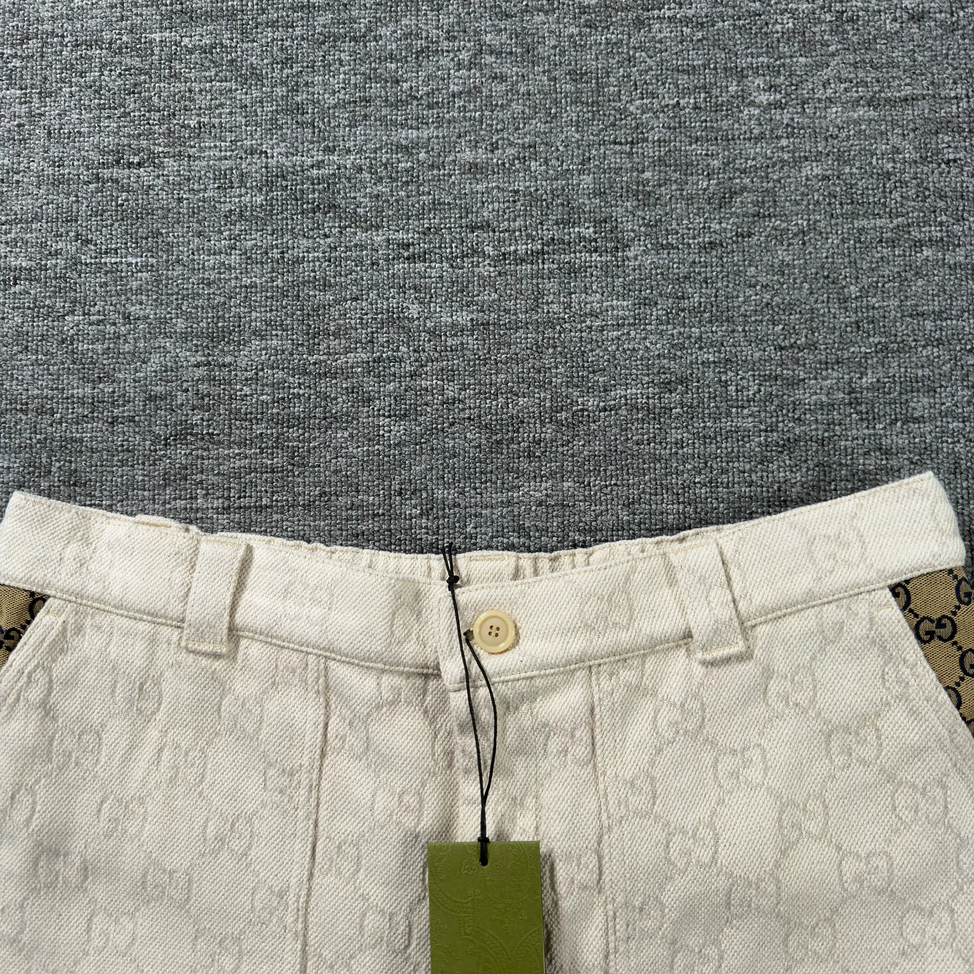 Gucci Ivory All-Over Logo Short-Sleeve — front