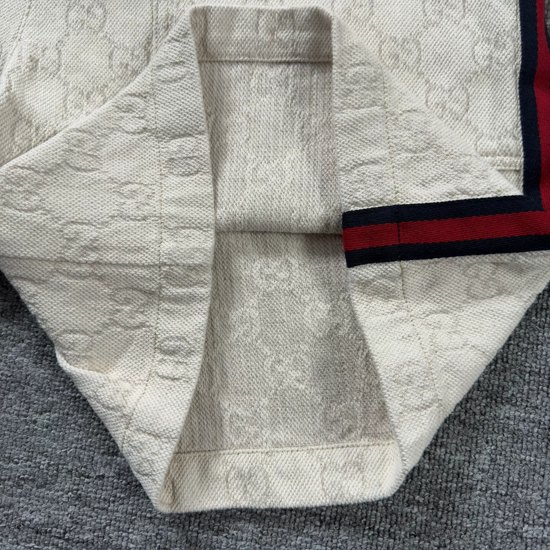 Gucci Ivory All-Over Logo Short-Sleeve — back