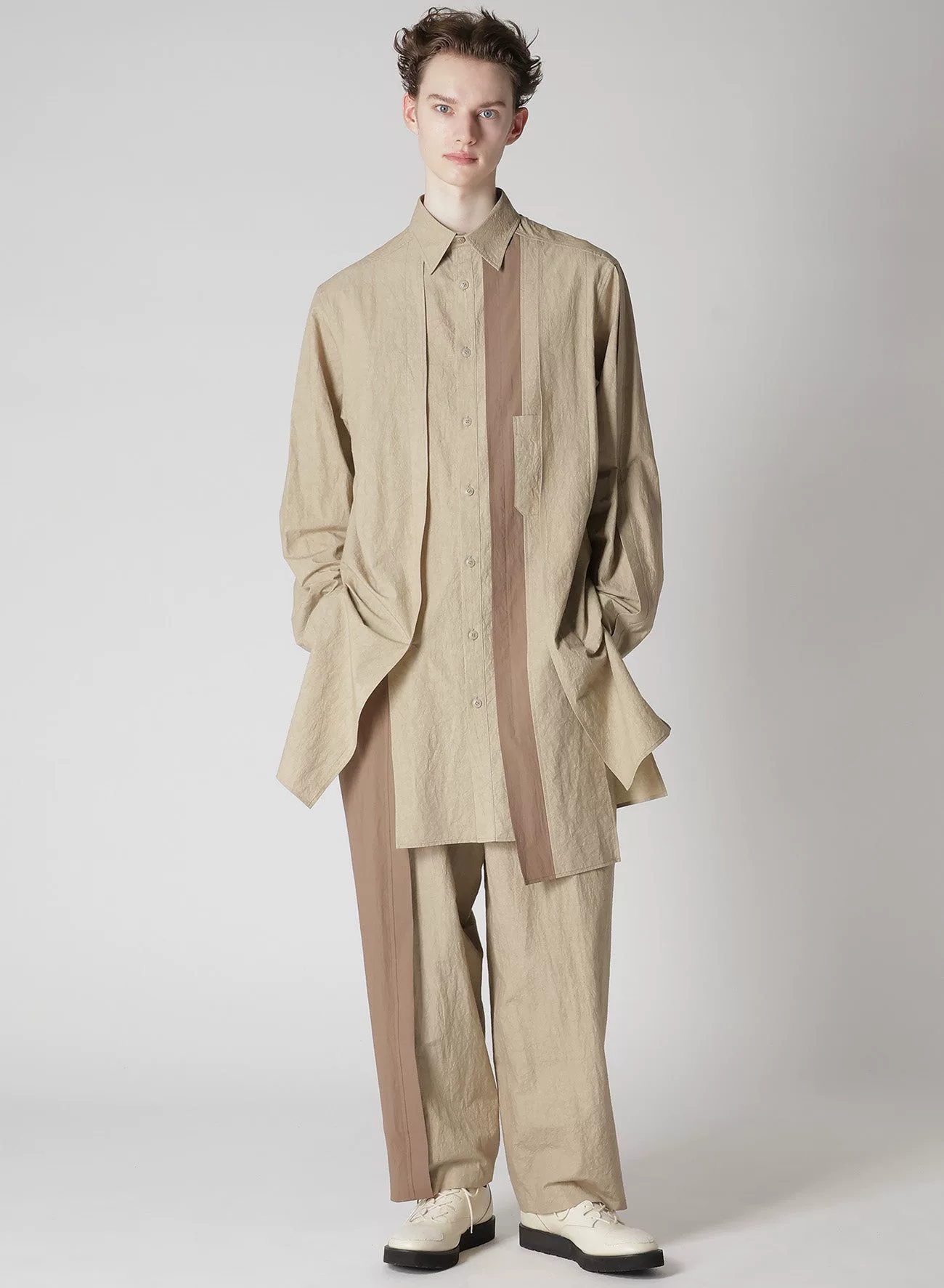 Yohji Yamamoto 24AW Multi-Panel Shirt — front