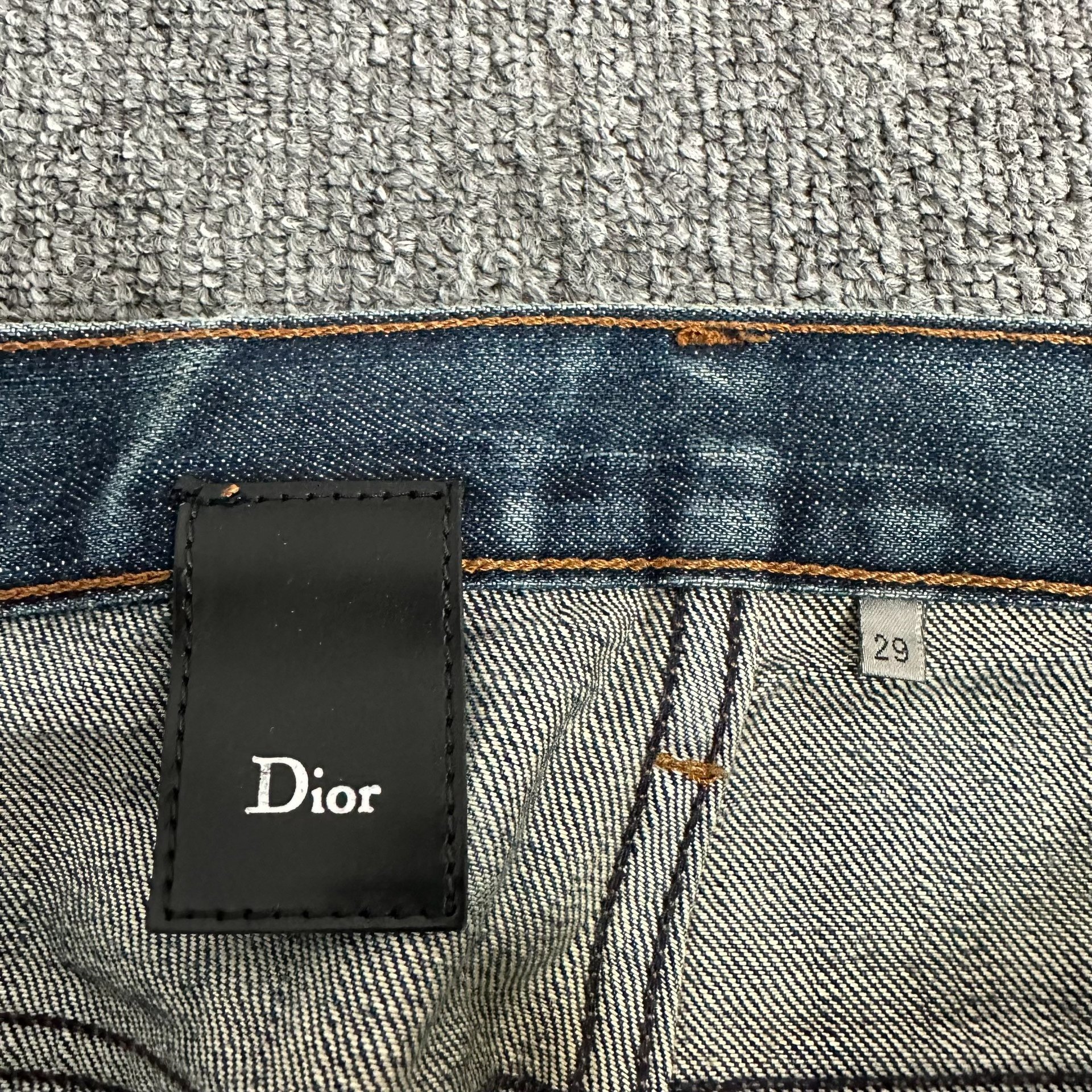 Dior Homme Indigo Destroyed Hem Jeans — back