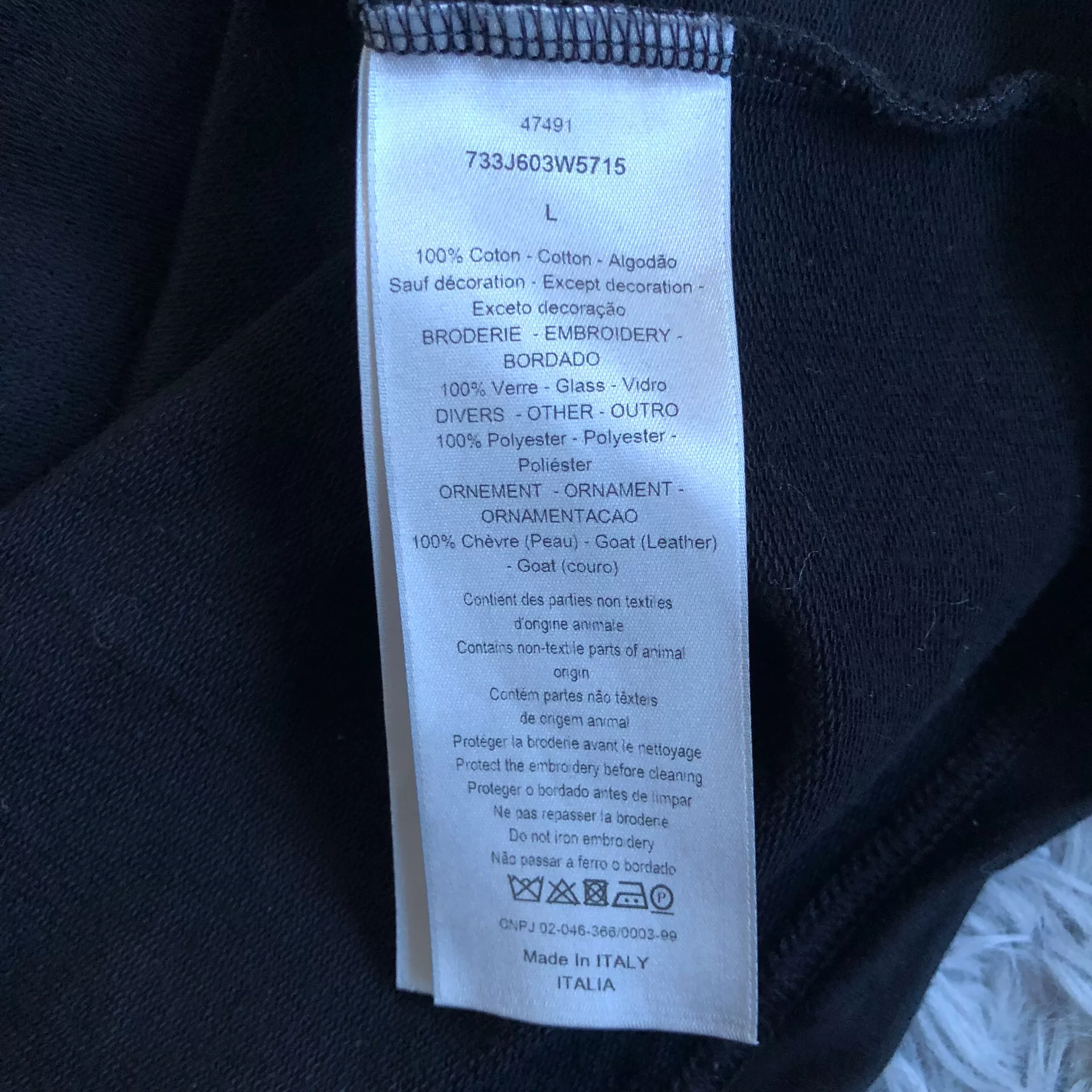 Dior Homme 17ss Short Sleeve T-Shirt — detail