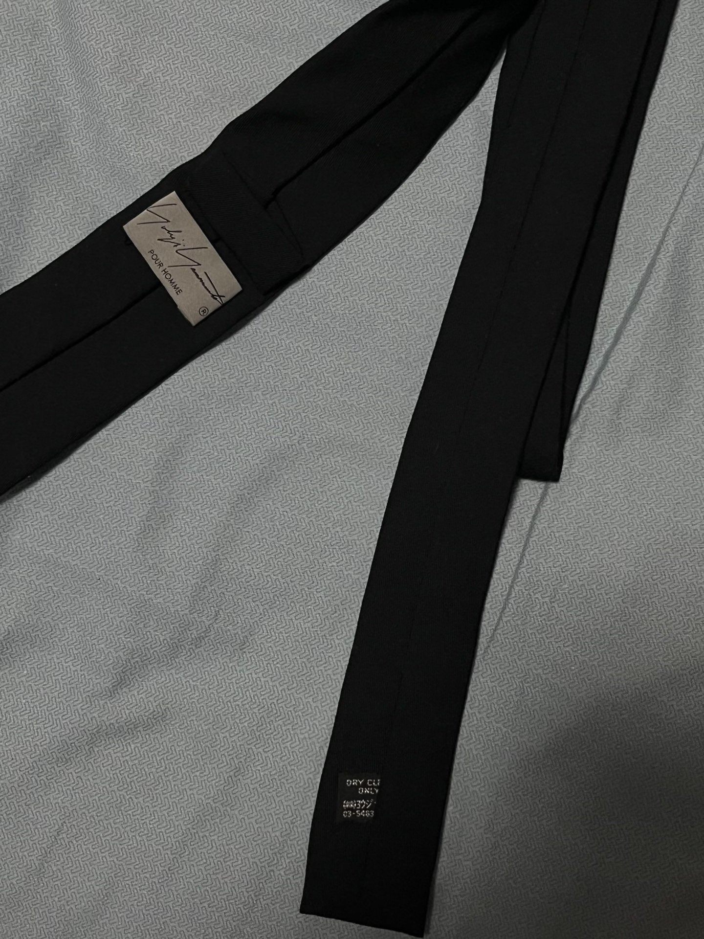 Yohji Yamamoto FRAGILE Embroidered Tie — front