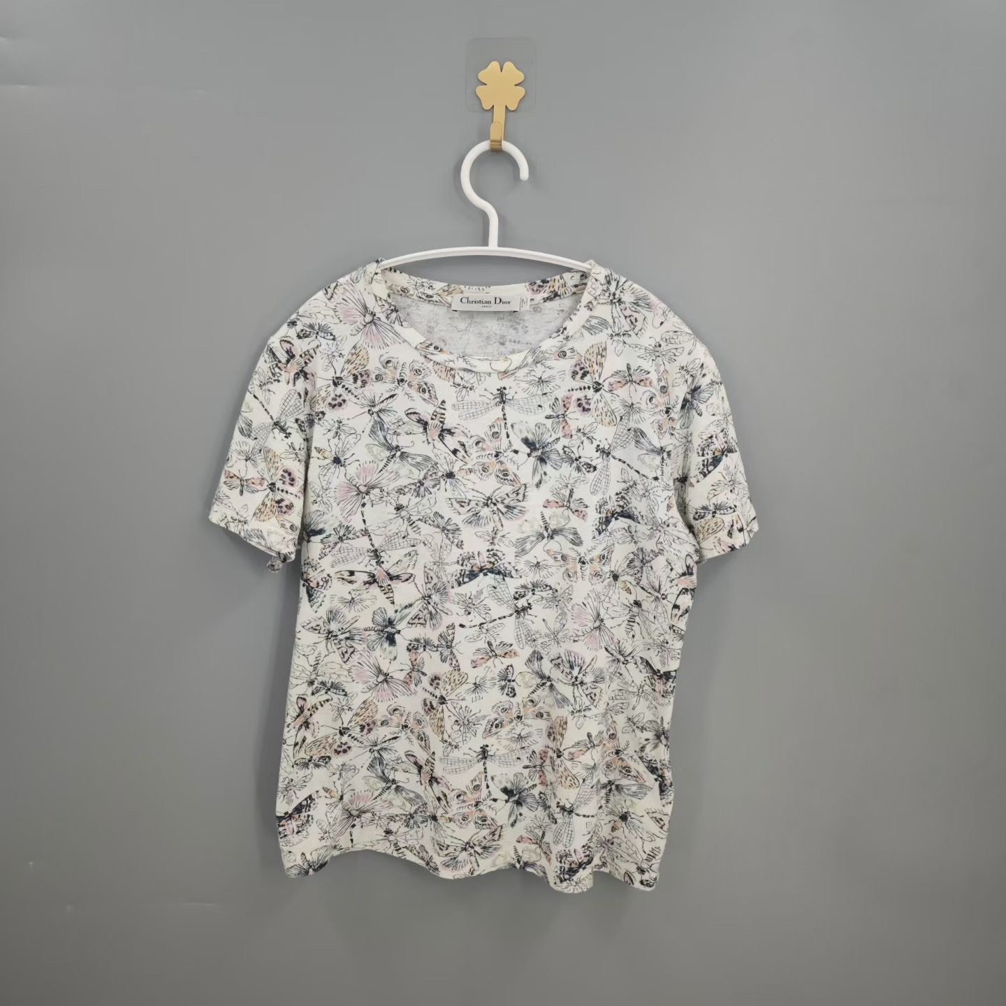 Dior Floral Butterfly Short Sleeve Top