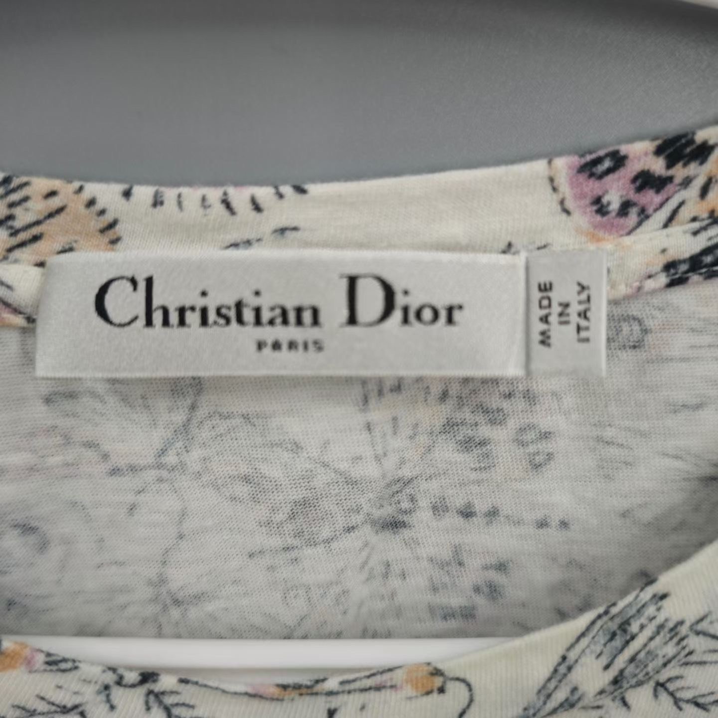 Dior Floral Butterfly Short Sleeve Top — detail