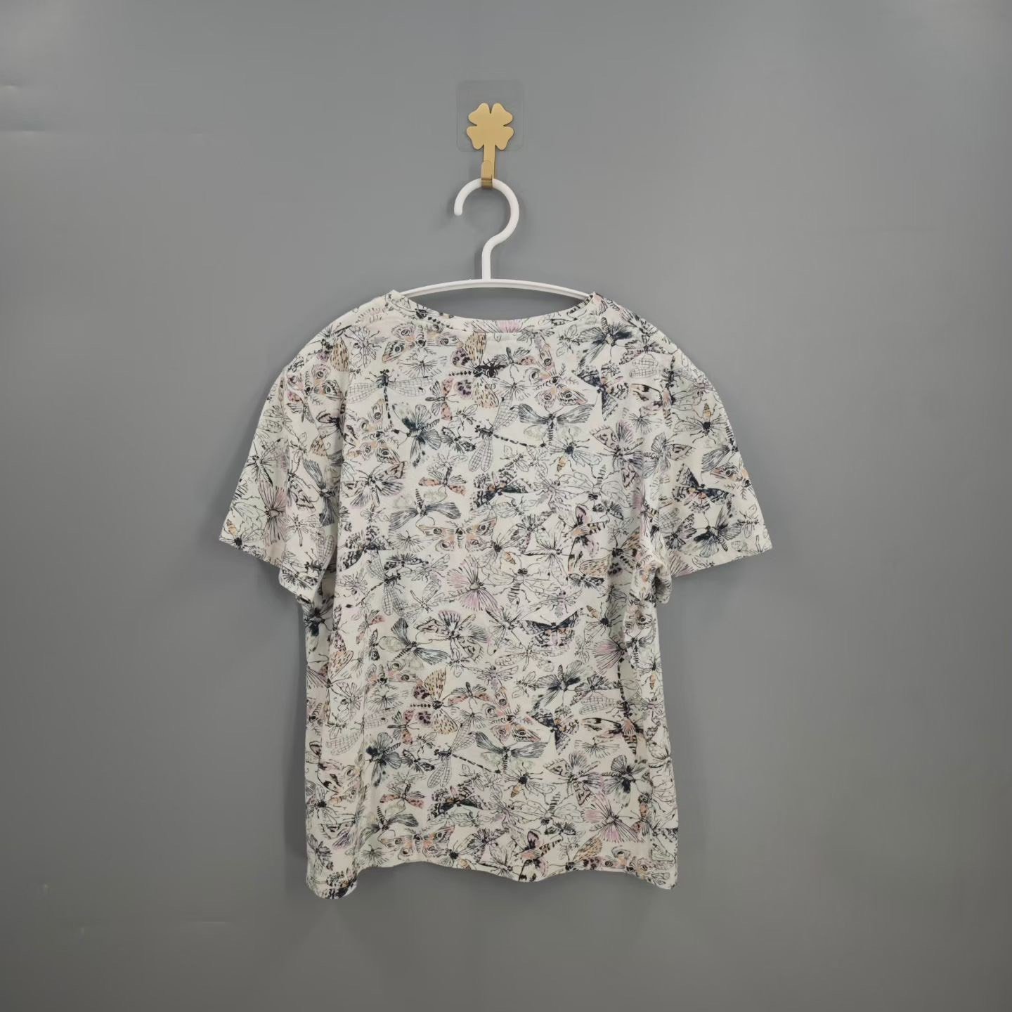 Dior Floral Butterfly Short Sleeve Top — front