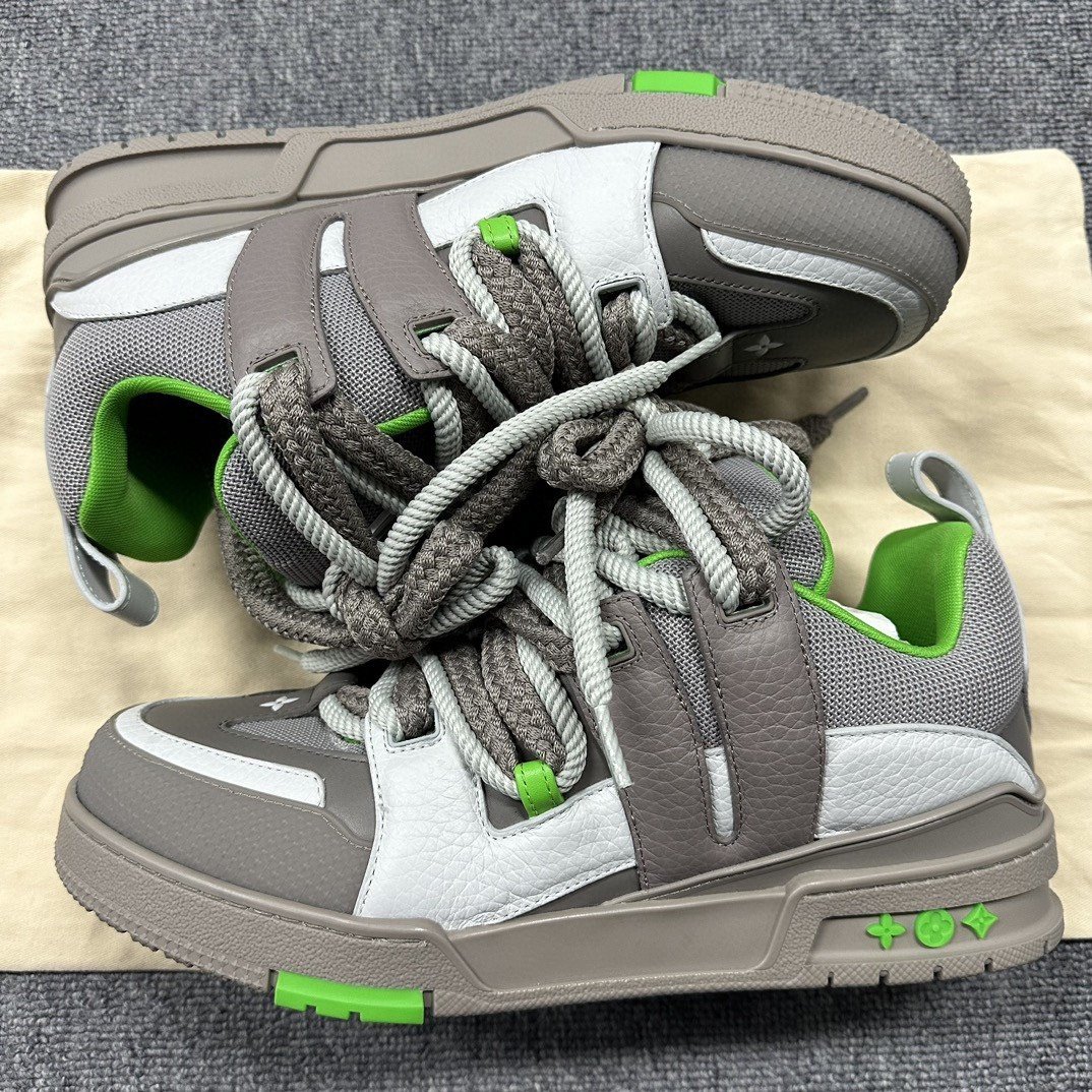 Louis Vuitton Skate Low-Top Leather Sneakers — label