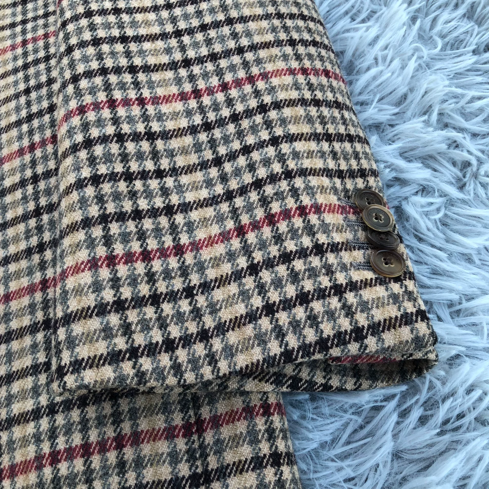 Balenciaga 17FW Houndstooth Wool Coat — front