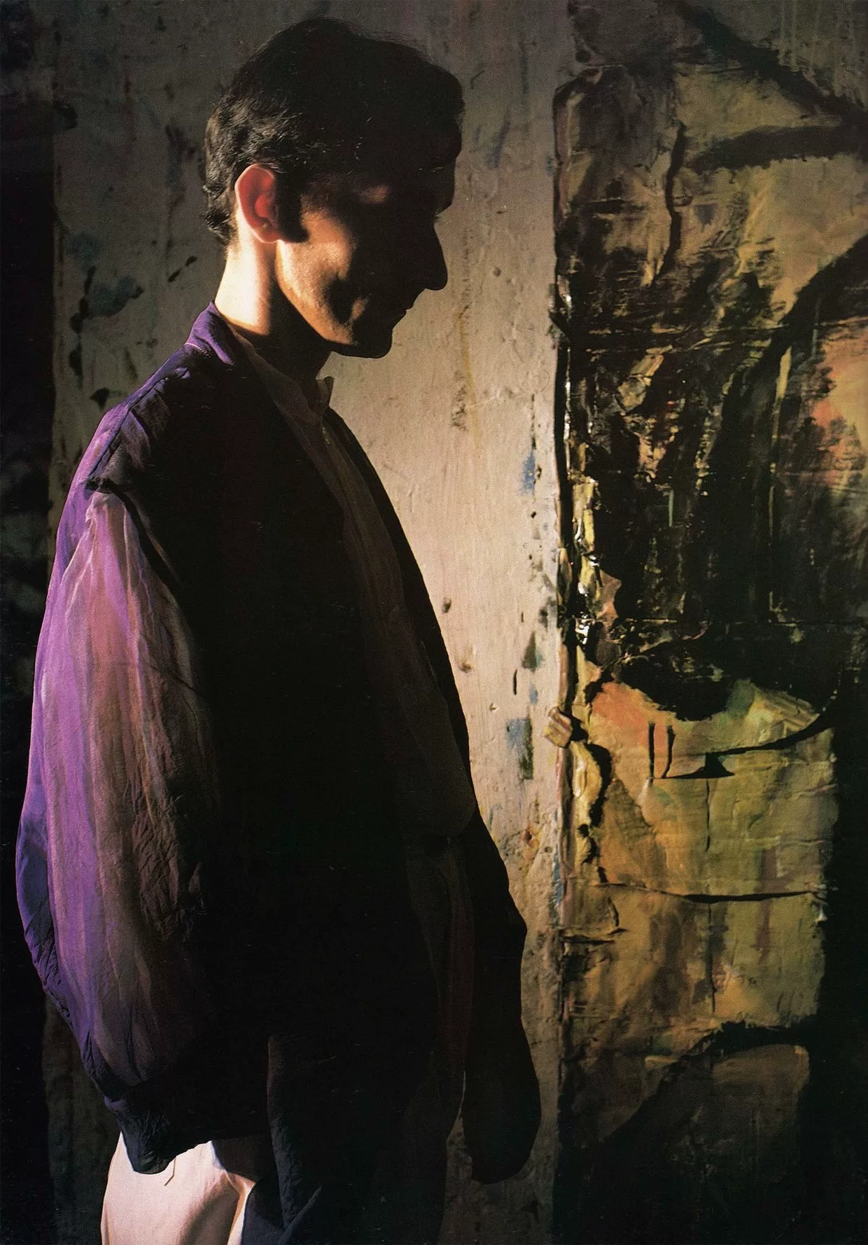 Yohji Yamamoto 85SS Paris Purple Silk Shirt — front