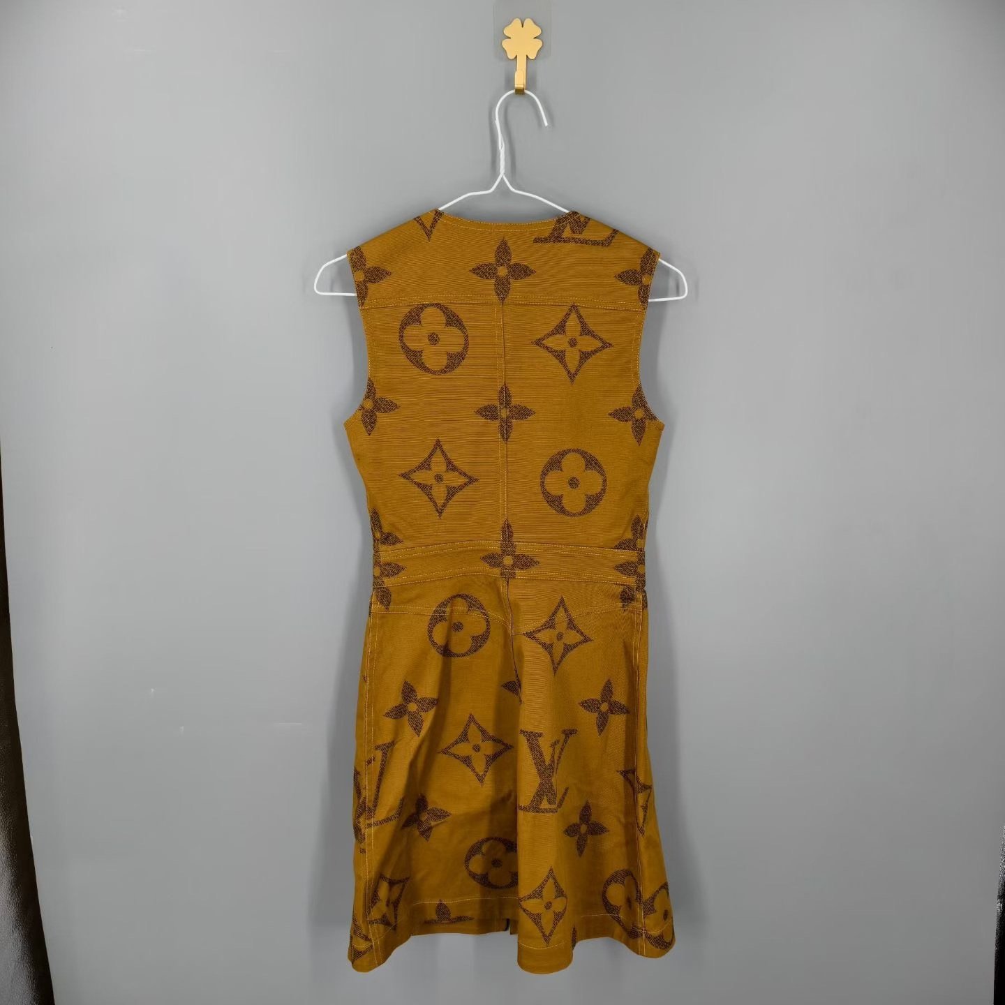 Louis Vuitton Brown Monogram Sleeveless Dress — front