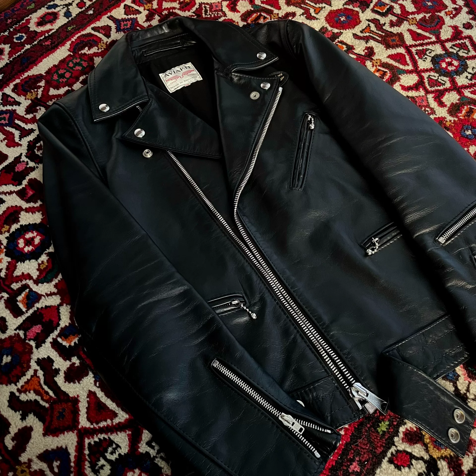 Lewis Leathers 441T Black Biker Jacket — front