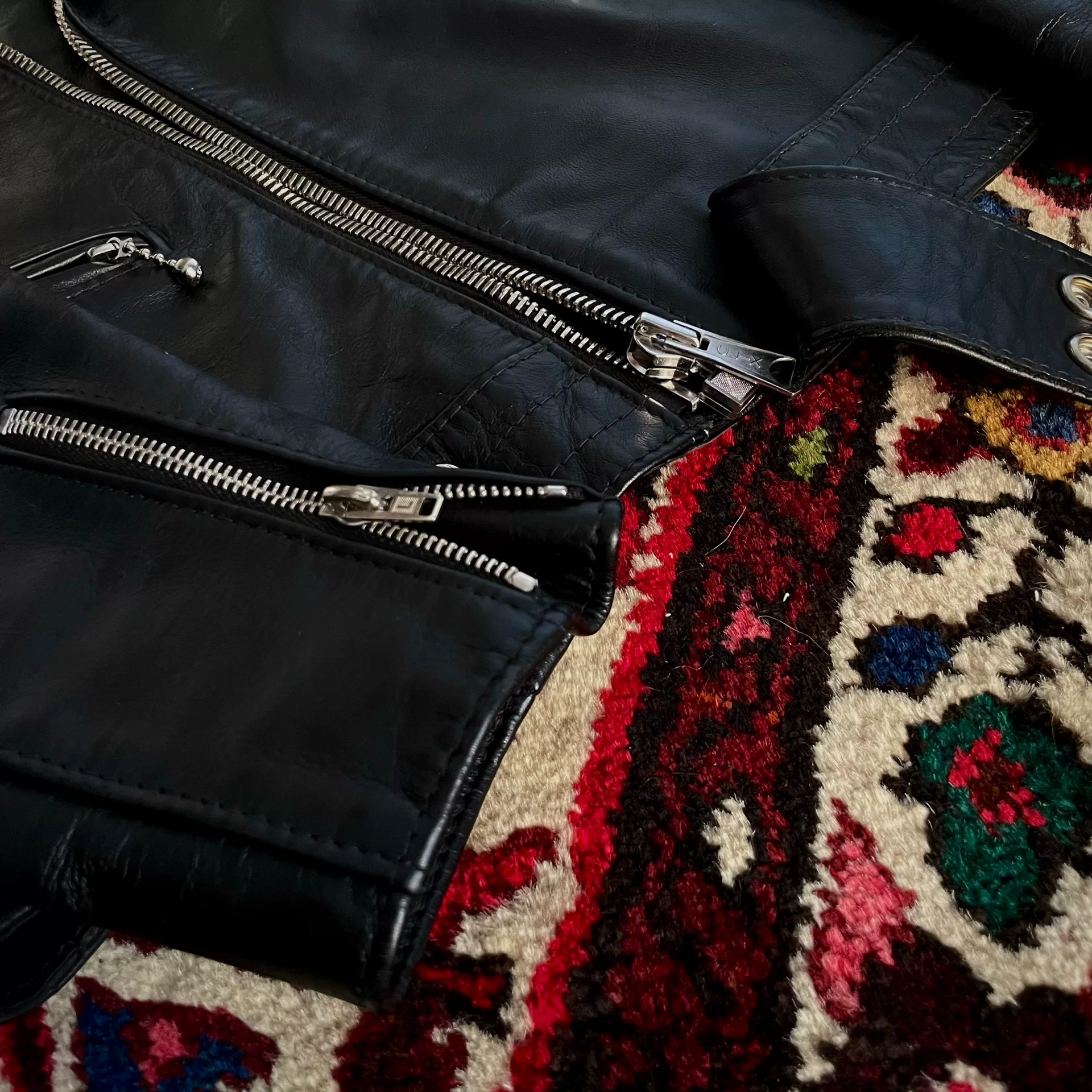 Lewis Leathers 441T Black Biker Jacket — detail