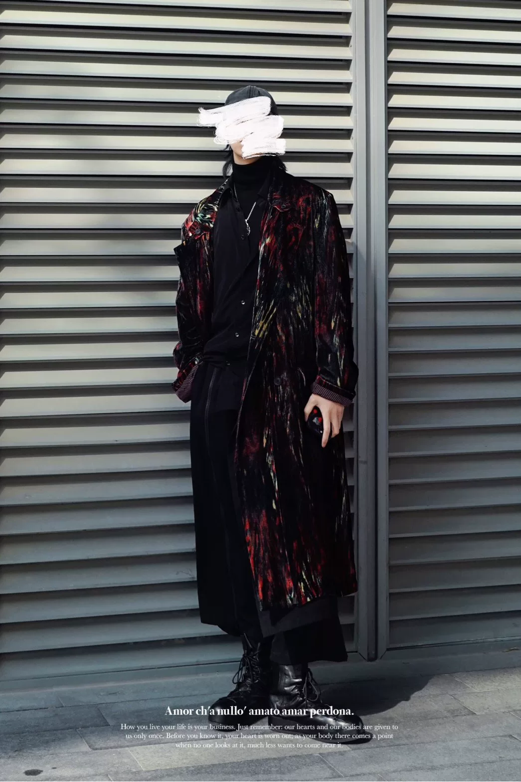 Yohji Yamamoto 23AW Red Silk Coat — label