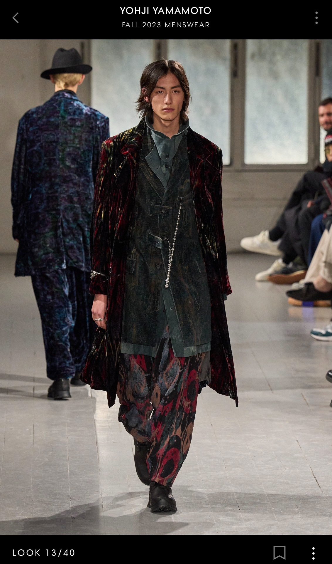 Yohji Yamamoto 23AW Red Silk Coat — back