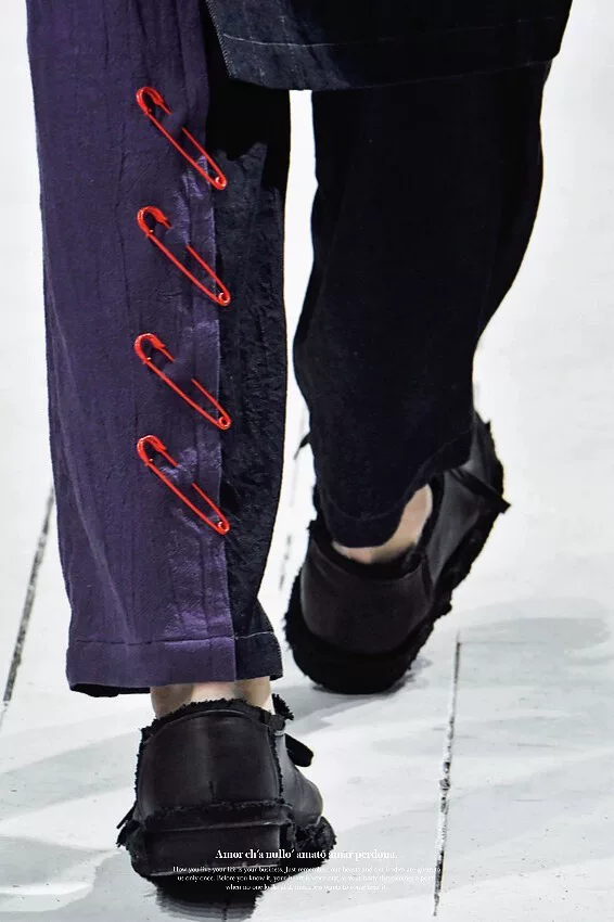 Yohji 24SS Oversized Linen Safety Pin Pants