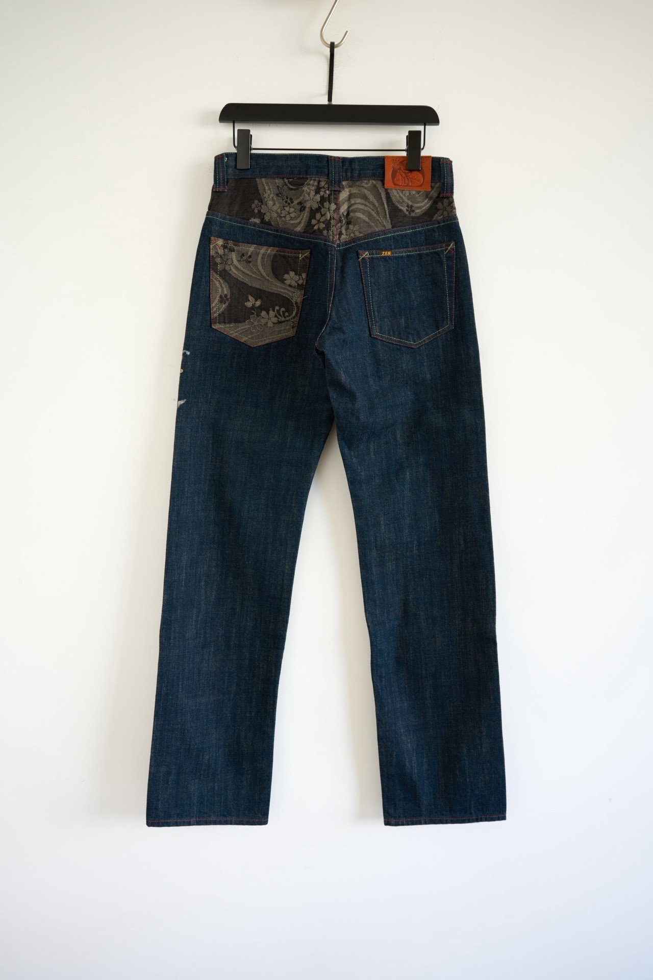 ZEN Yuzen Dyed Koi Hand-painted Jeans — front