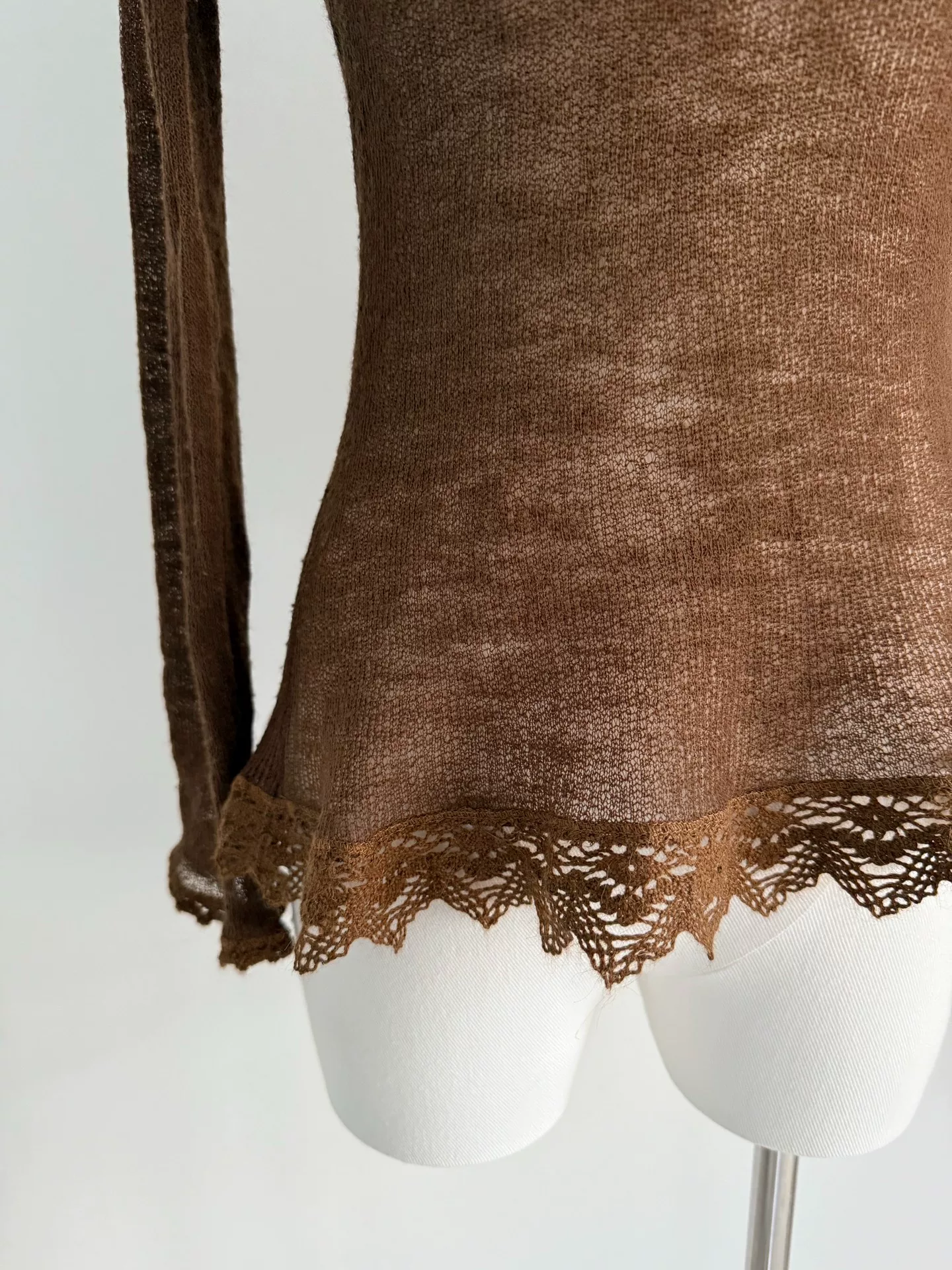 Jean Paul Gaultier Long-Sleeve Lace Trim Top — back