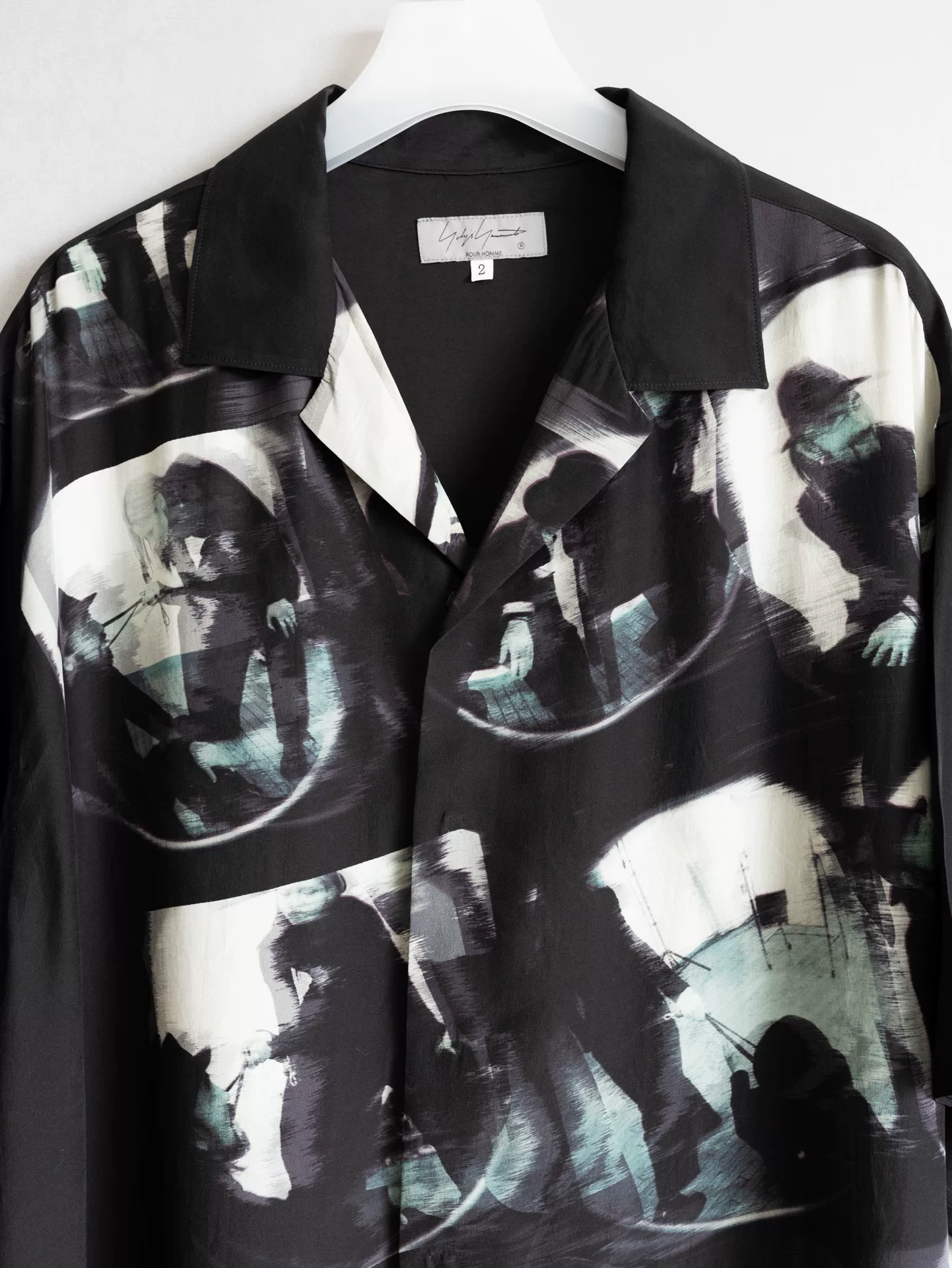 Yohji Yamamoto 22SS Double Image Silk Shirt — detail