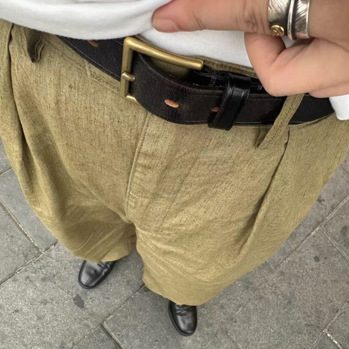 PHIGVEL Cotton-Linen Wide-Leg Pants — back