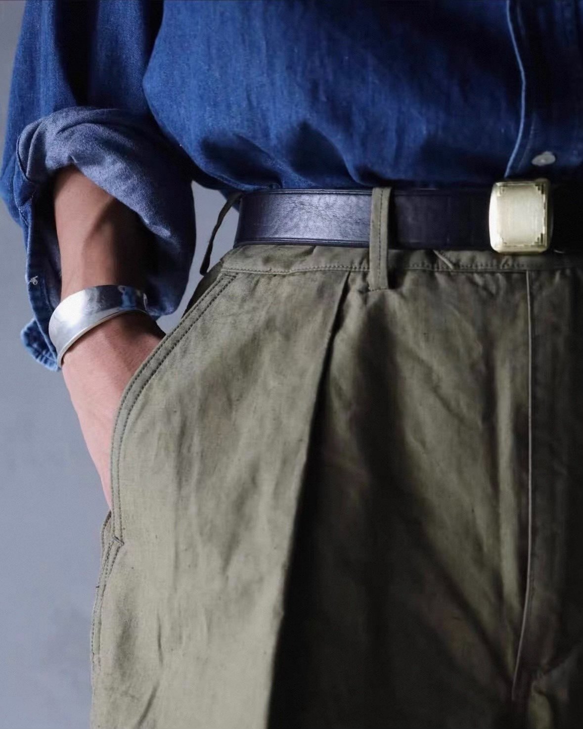 PHIGVEL Cotton-Linen Wide-Leg Pants — detail