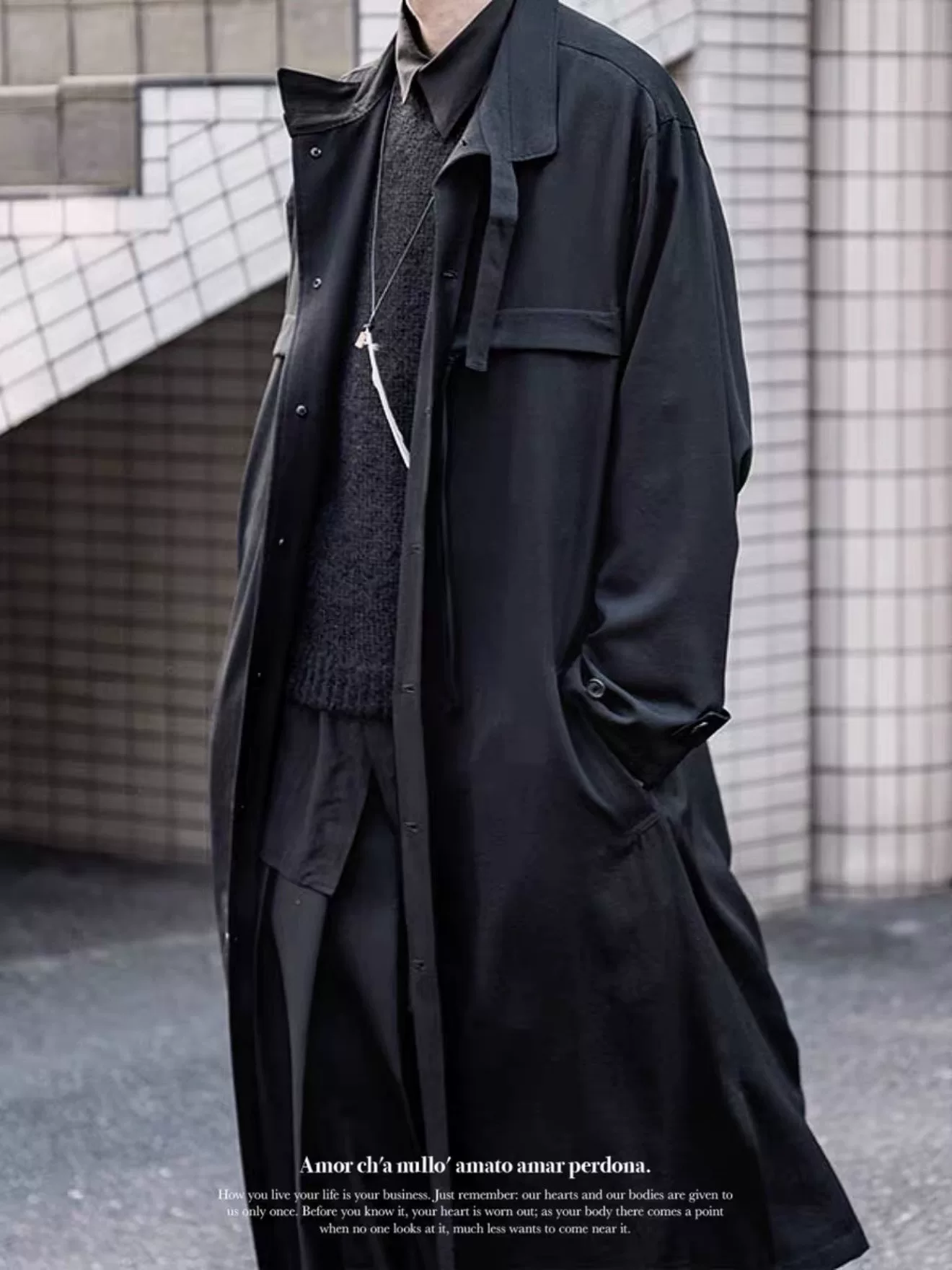 Yohji Yamamoto 2022SS Stand Collar Coat — label
