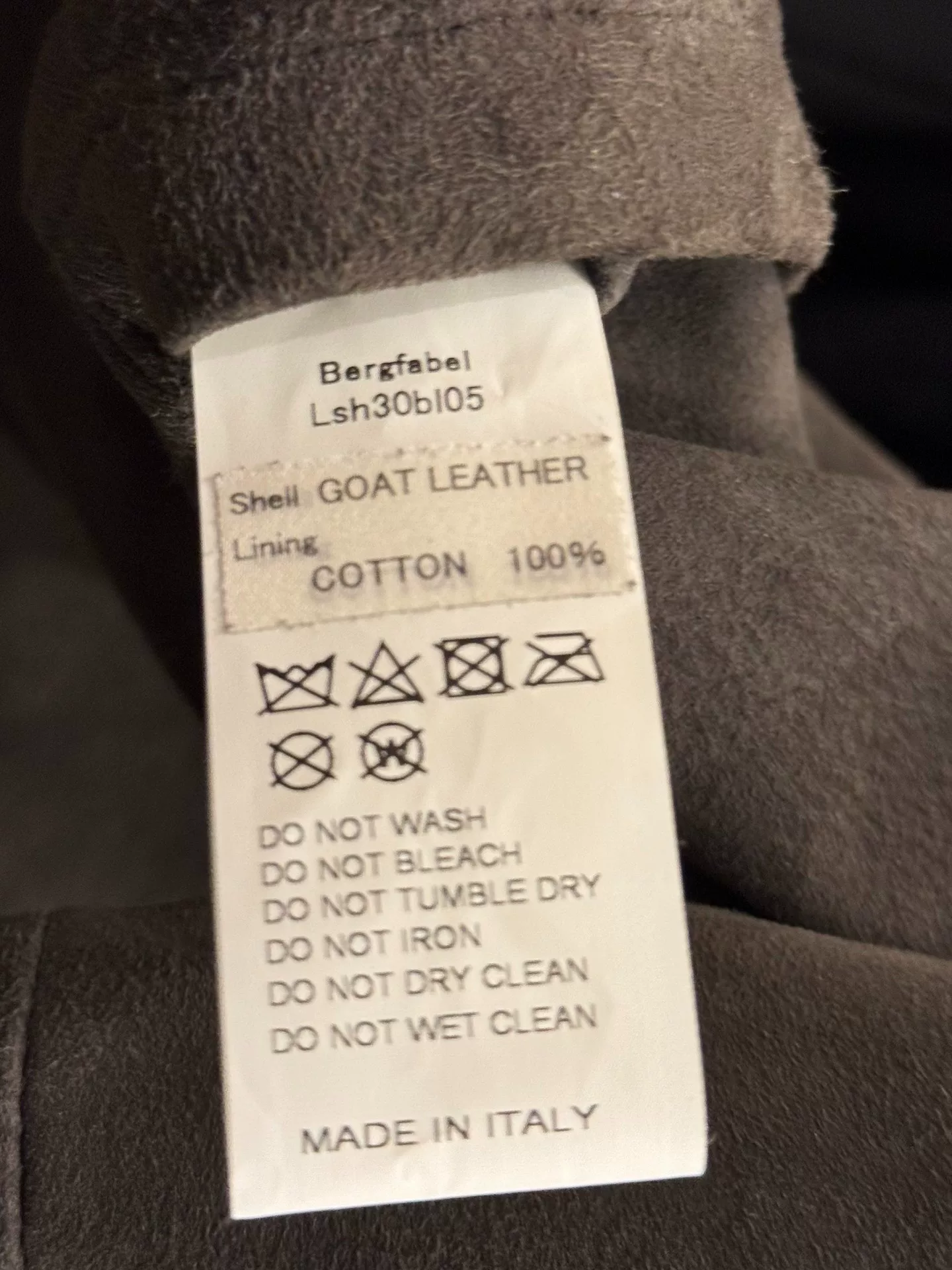 Bergfabel Goatskin Shirt Jacket — label