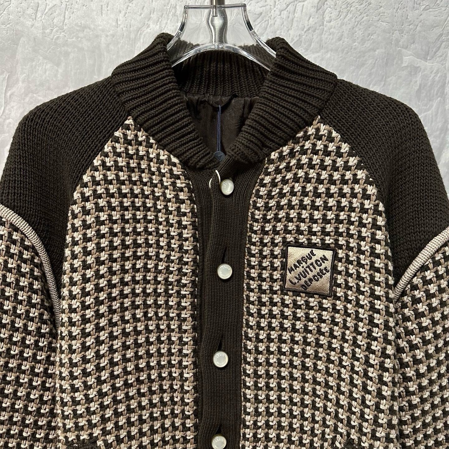 Louis Vuitton SS25 Logo Colorblock Knit Jacket — front