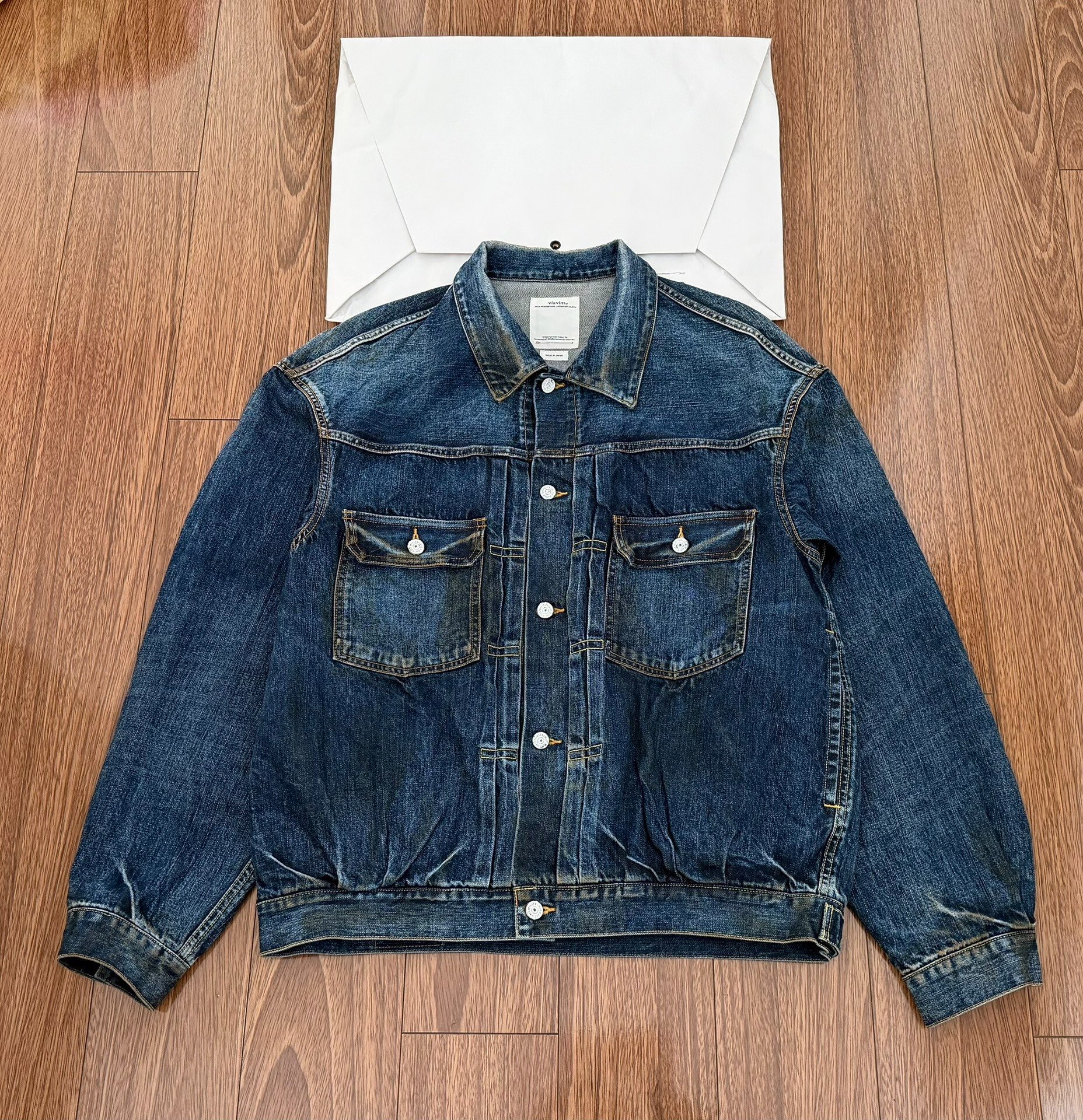 VISVIM 101XX DRY DMGD-1006 Denim Jacket — detail