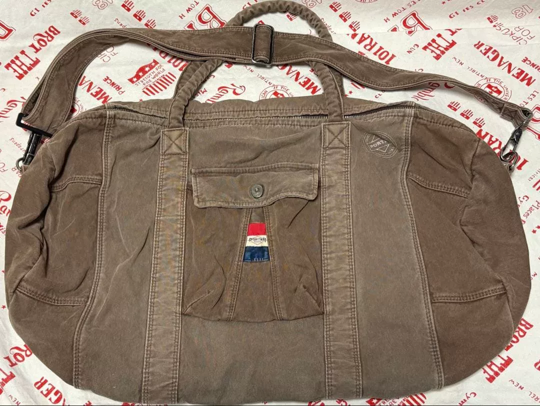 PORTER 1980s Vintage Brown Boston Bag