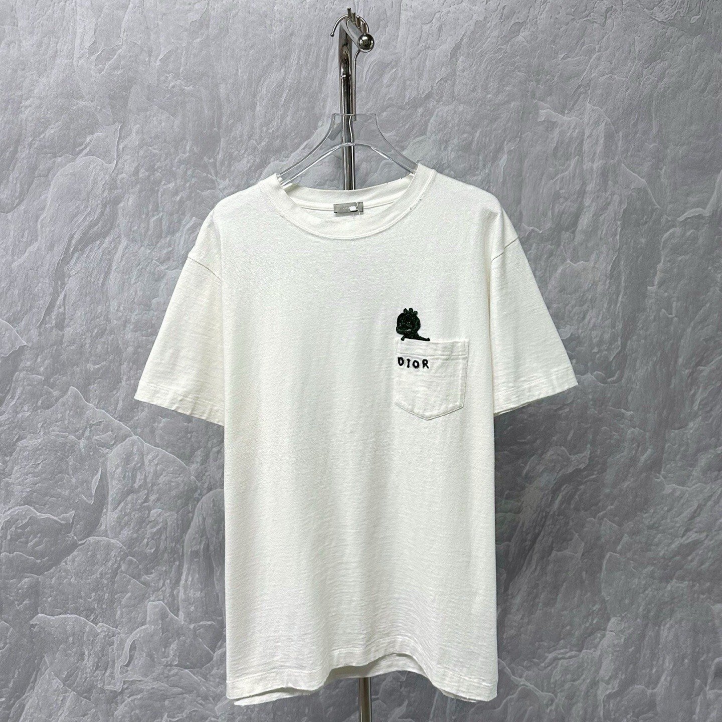 DIOR Dinosaur Embroidery Pocket T-Shirt