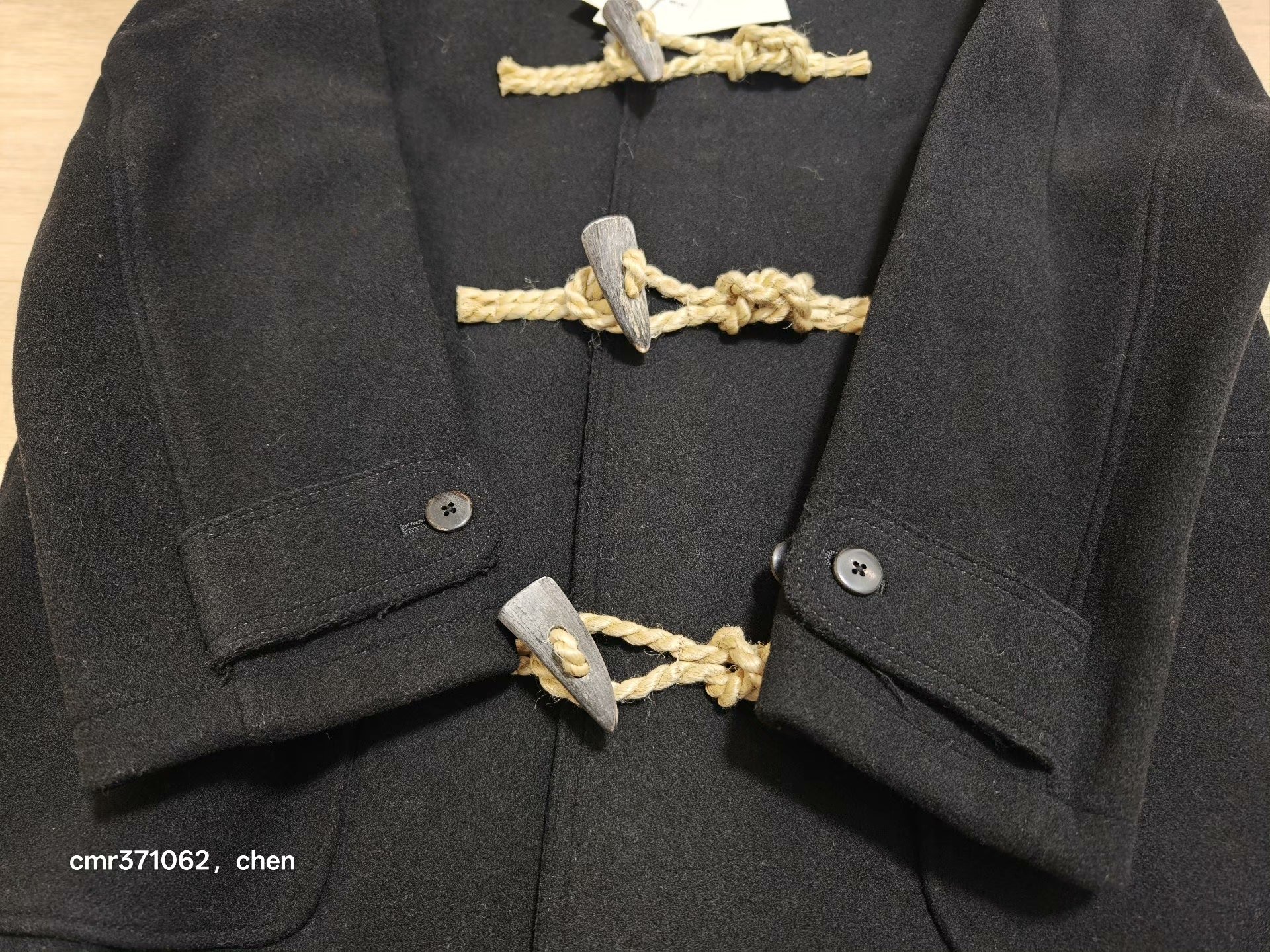 visvim 15AW Commodore Melton Wool Coat — detail