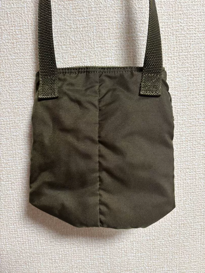 PORTER Olive Green Nylon Crossbody Bag — front