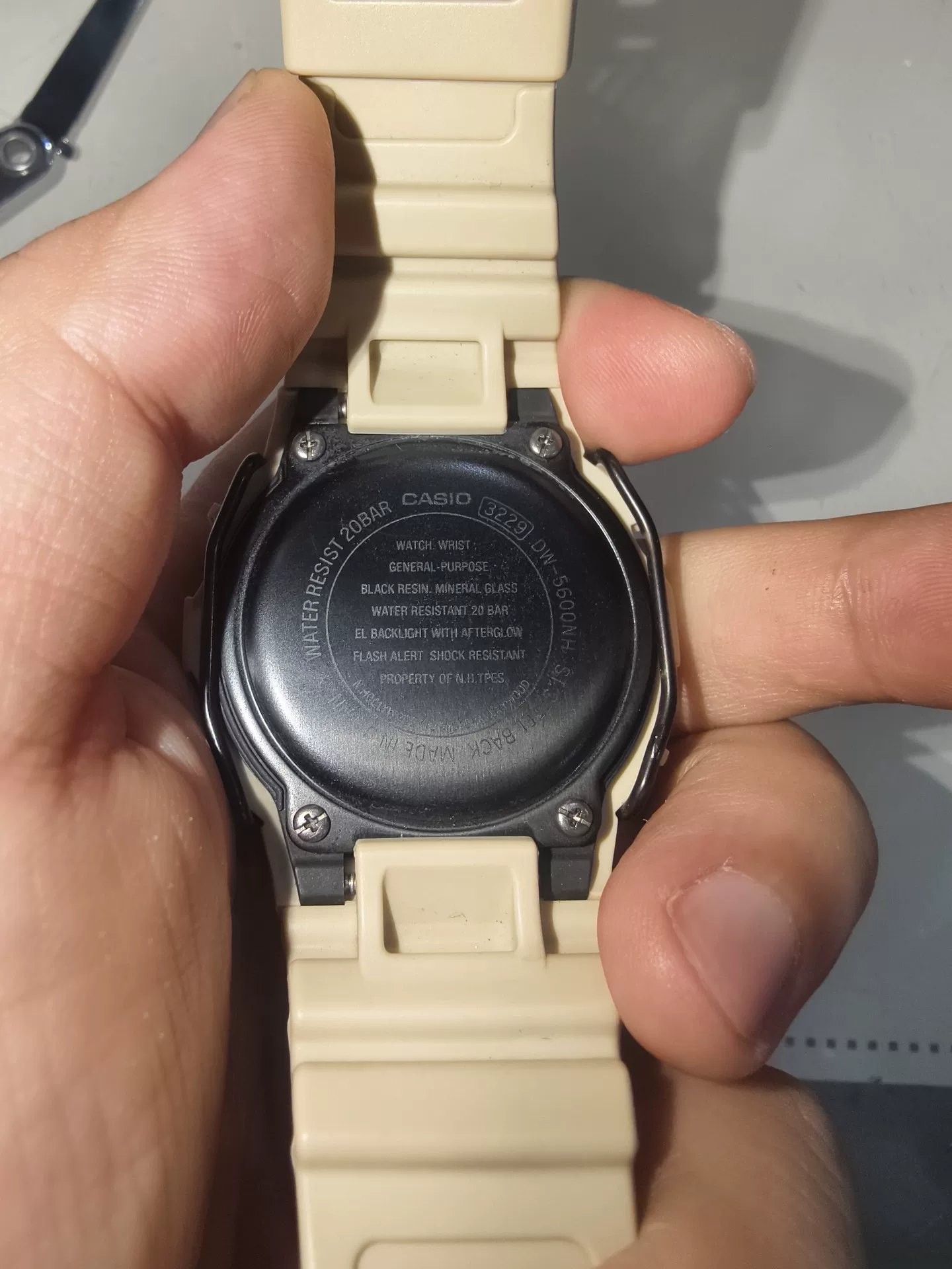 Casio x n.hoolywood Beige Square Case — detail