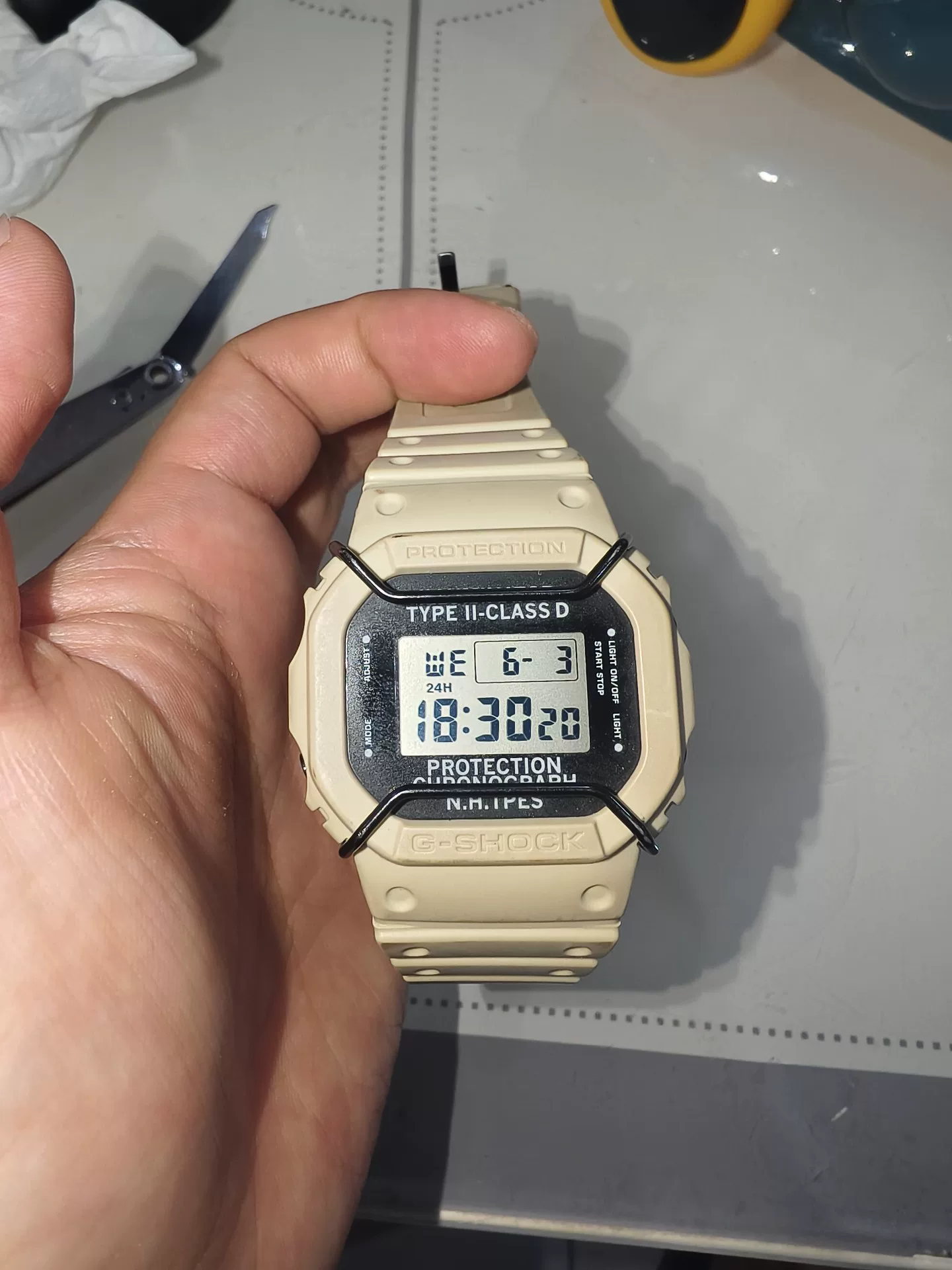 Casio x n.hoolywood Beige Square Case
