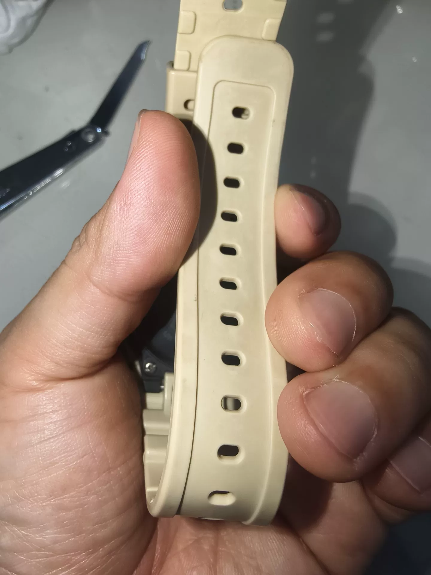 Casio x n.hoolywood Beige Square Case — label