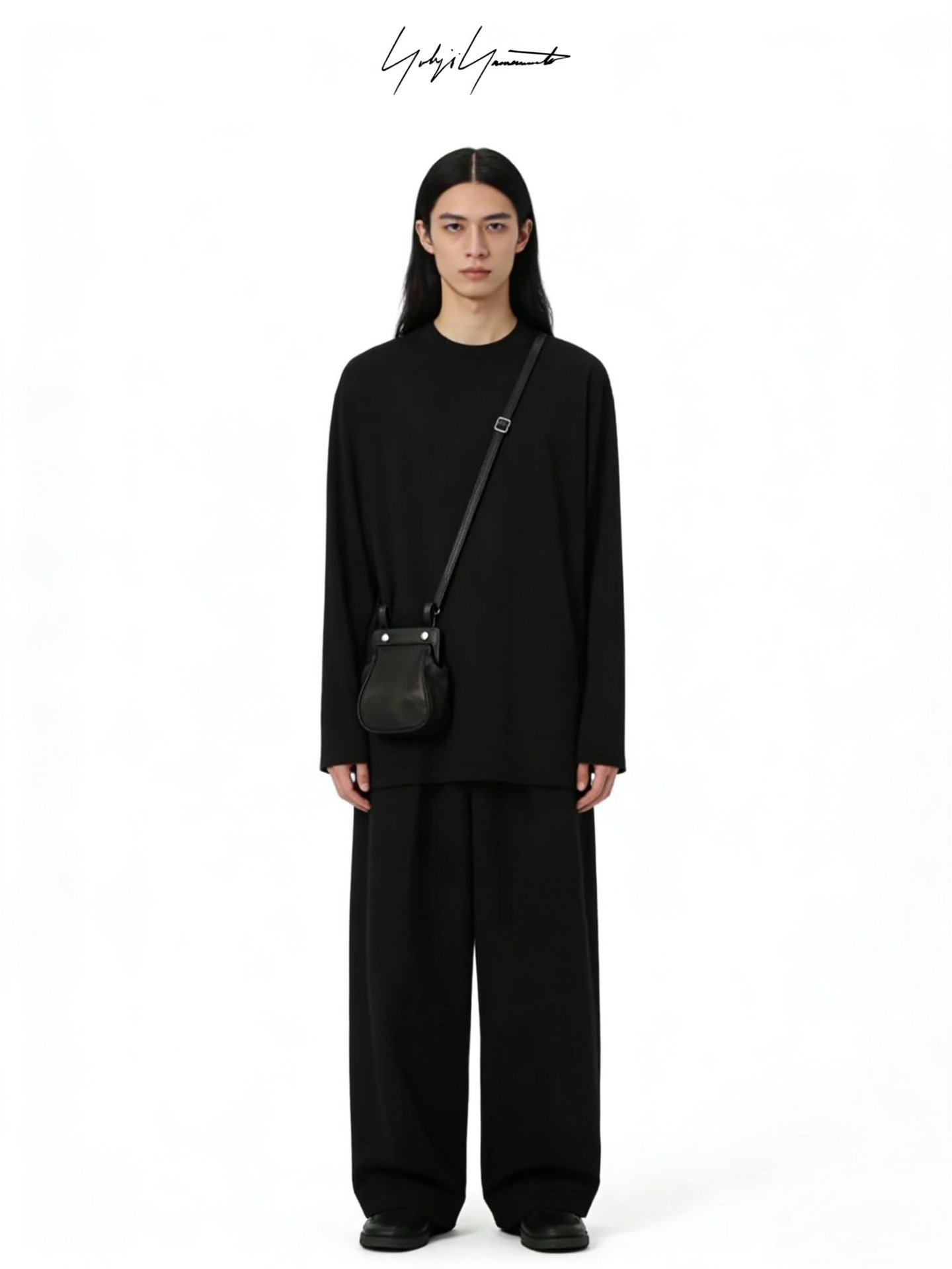 Yohji Yamamoto 24SS Limited Leather Crossbody — label