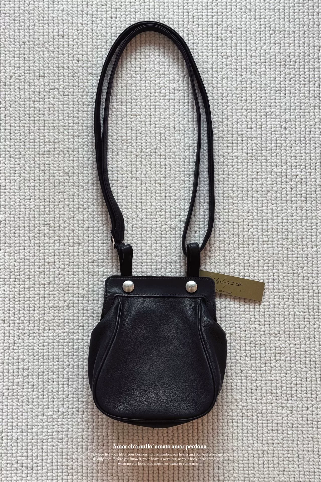 Yohji Yamamoto 24SS Limited Leather Crossbody — detail