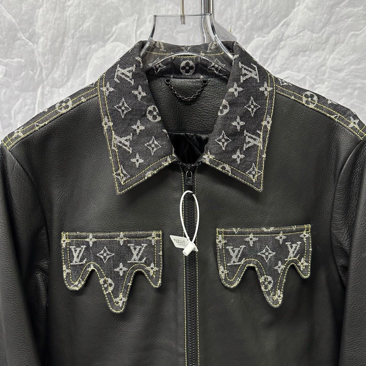 Louis Vuitton Nigo Patchwork Monogram Leather Jacket — front