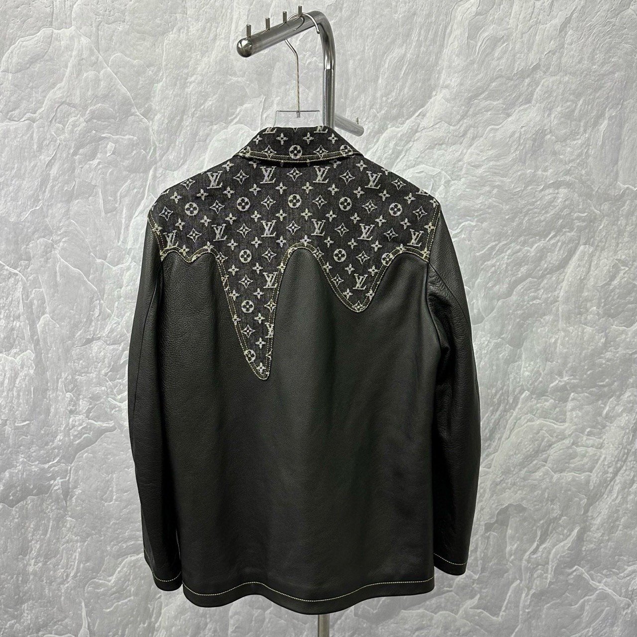 Louis Vuitton Nigo Patchwork Monogram Leather Jacket — back