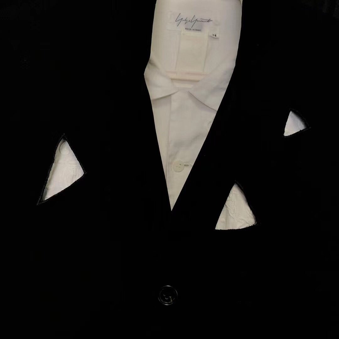 Yohji Yamamoto 92SS Laser Cut Coat — label